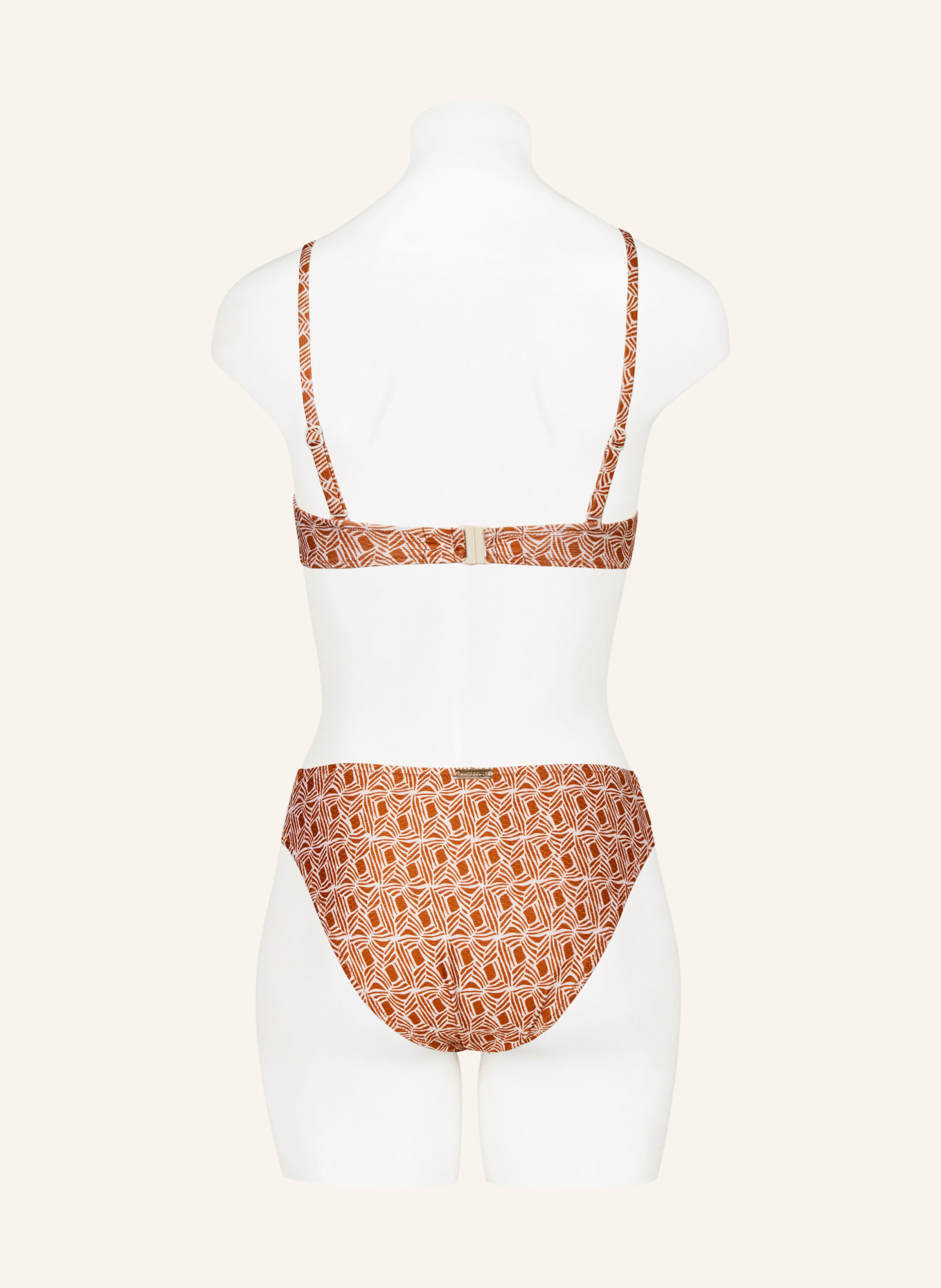 watercult Brazilian bikini bottoms ORGANIC MODERNS, Color: DARK ORANGE/ WHITE (Image 3)