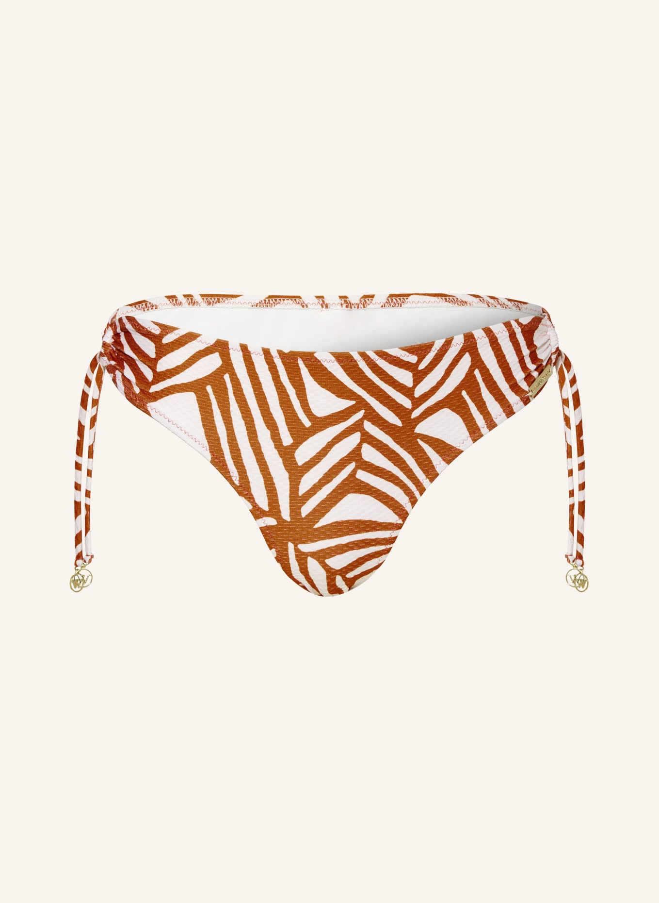 watercult Basic bikini bottoms ORGANIC MODERNS, Color: DARK ORANGE/ WHITE (Image 1)