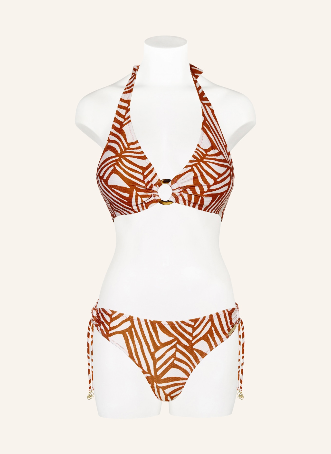 watercult Basic bikini bottoms ORGANIC MODERNS, Color: DARK ORANGE/ WHITE (Image 2)