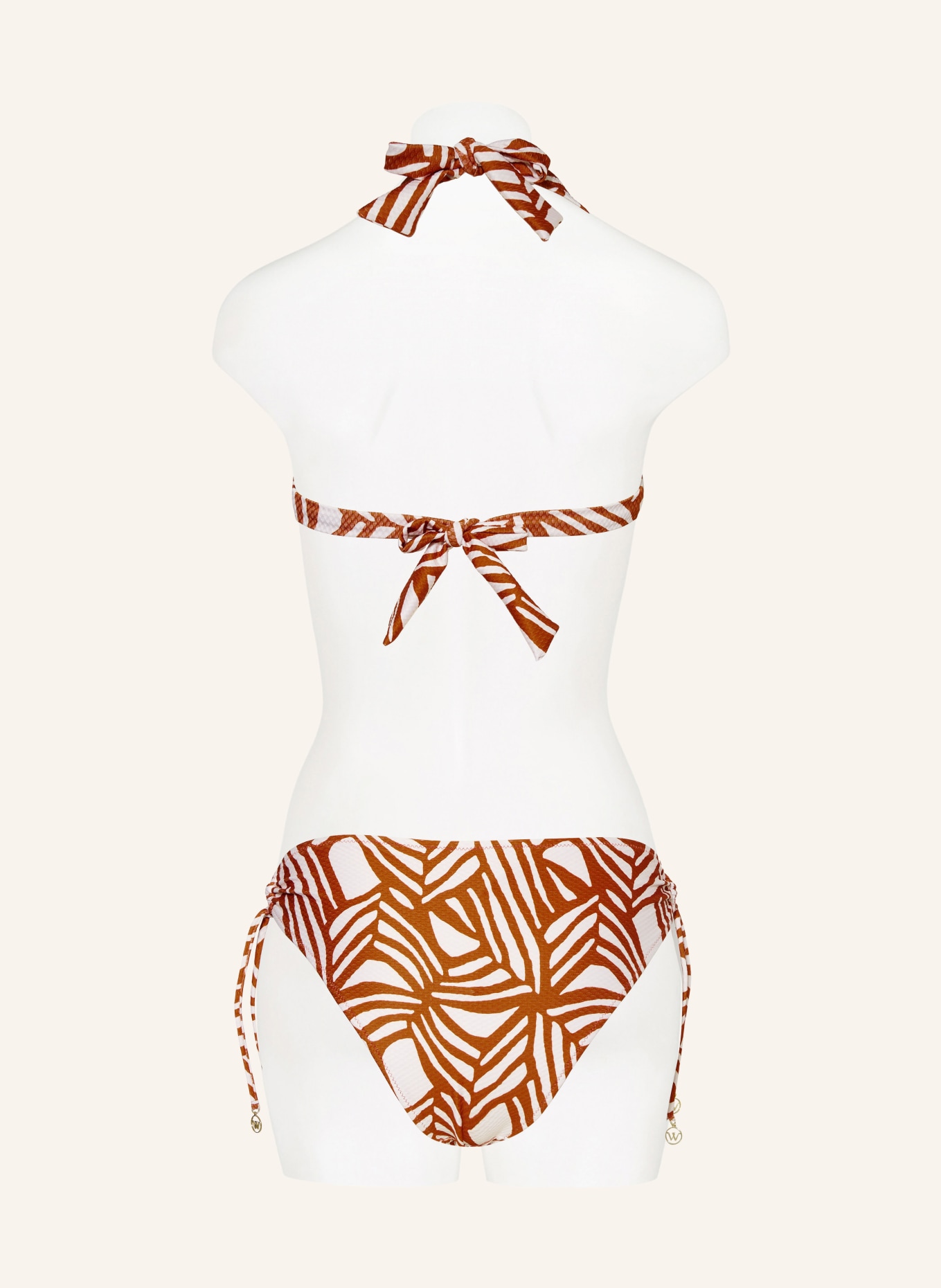 watercult Basic-Bikini-Hose ORGANIC MODERNS, Farbe: DUNKELORANGE/ WEISS (Bild 3)