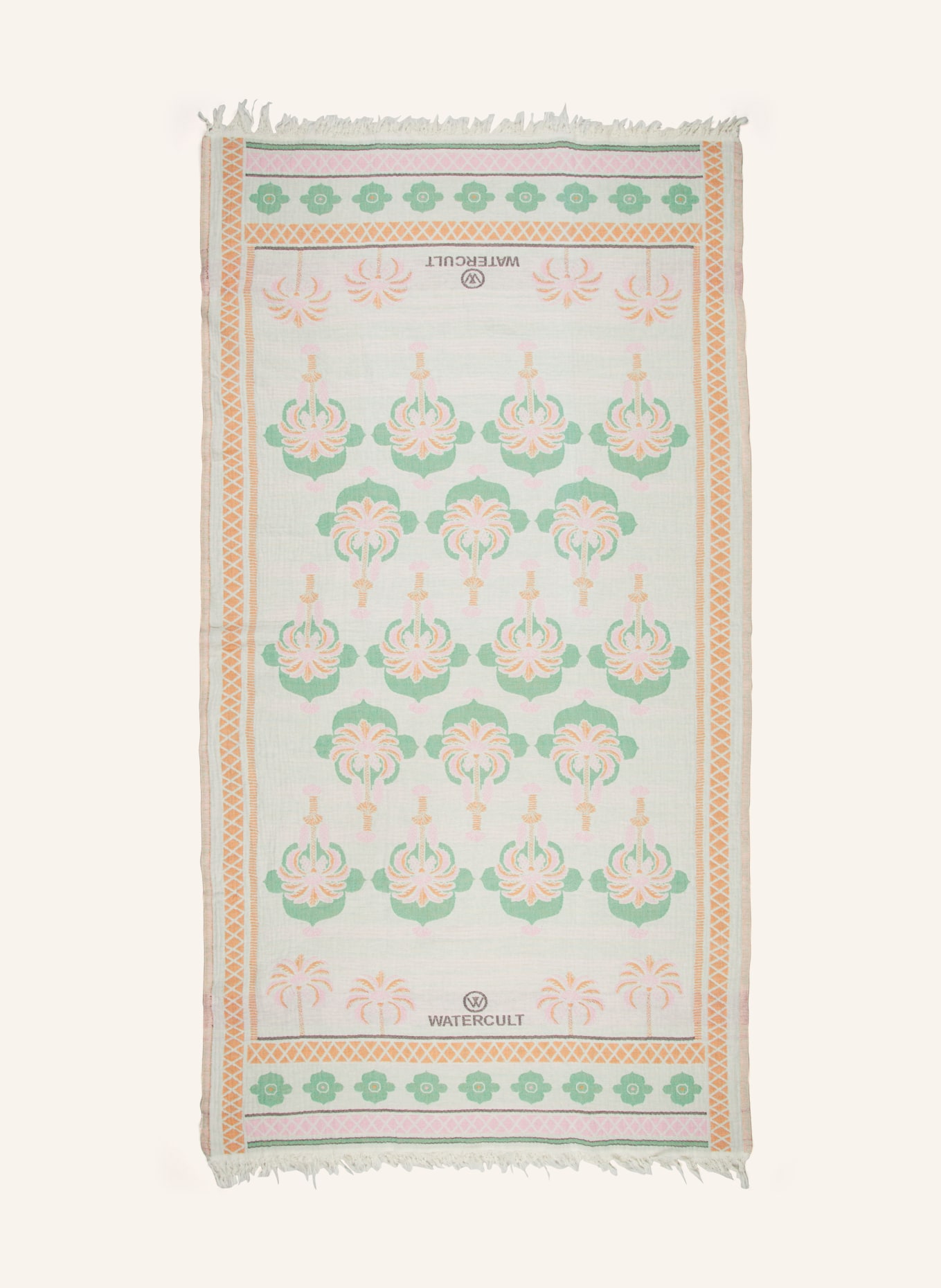 watercult Beach towel PALM FESTIVAL, Color: LIGHT ORANGE/ LIGHT GREEN/ LIGHT PINK (Image 1)