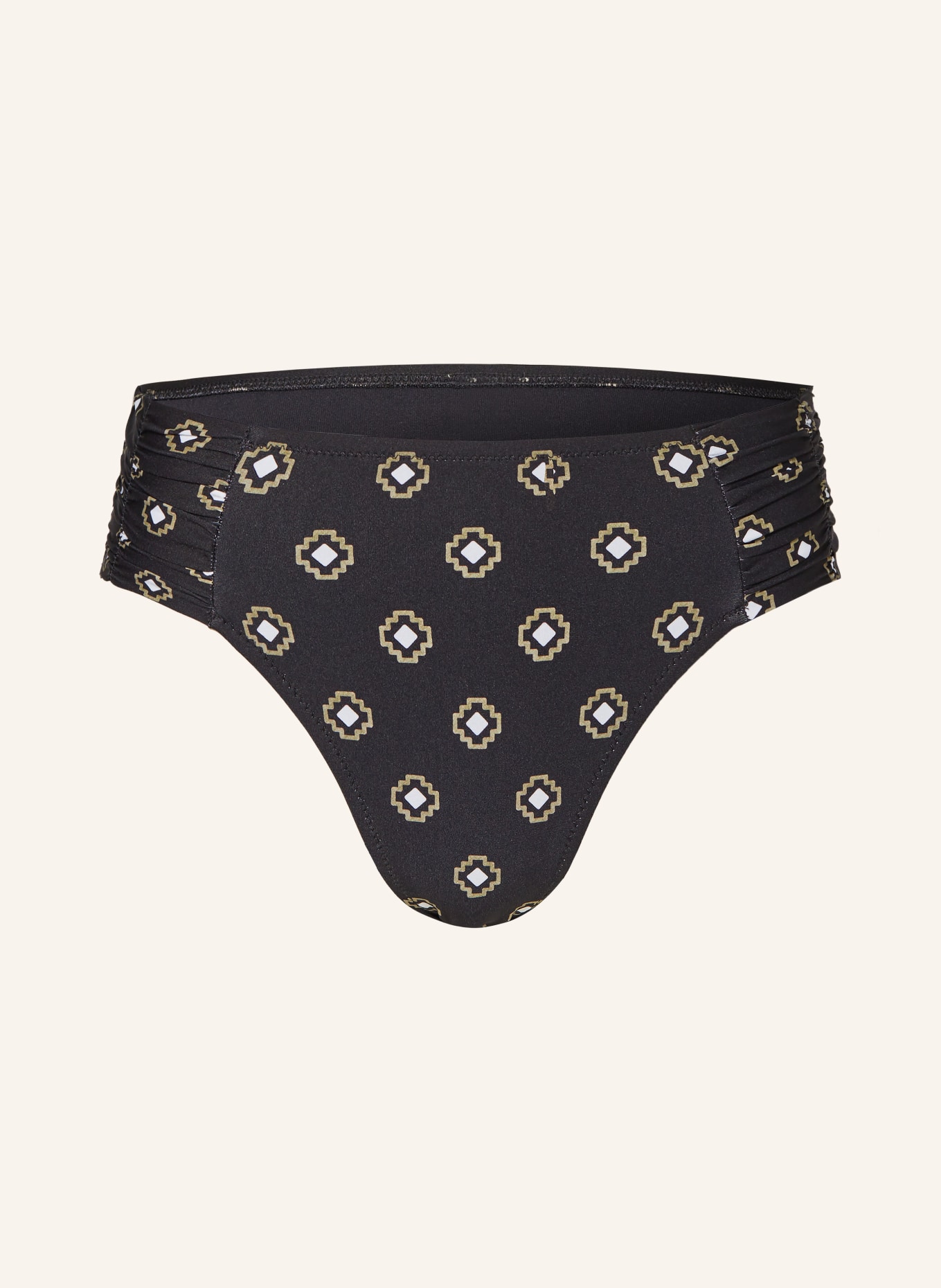 watercult Basic bikini bottoms TILES CRAFT, Color: BLACK/ WHITE/ OLIVE (Image 1)