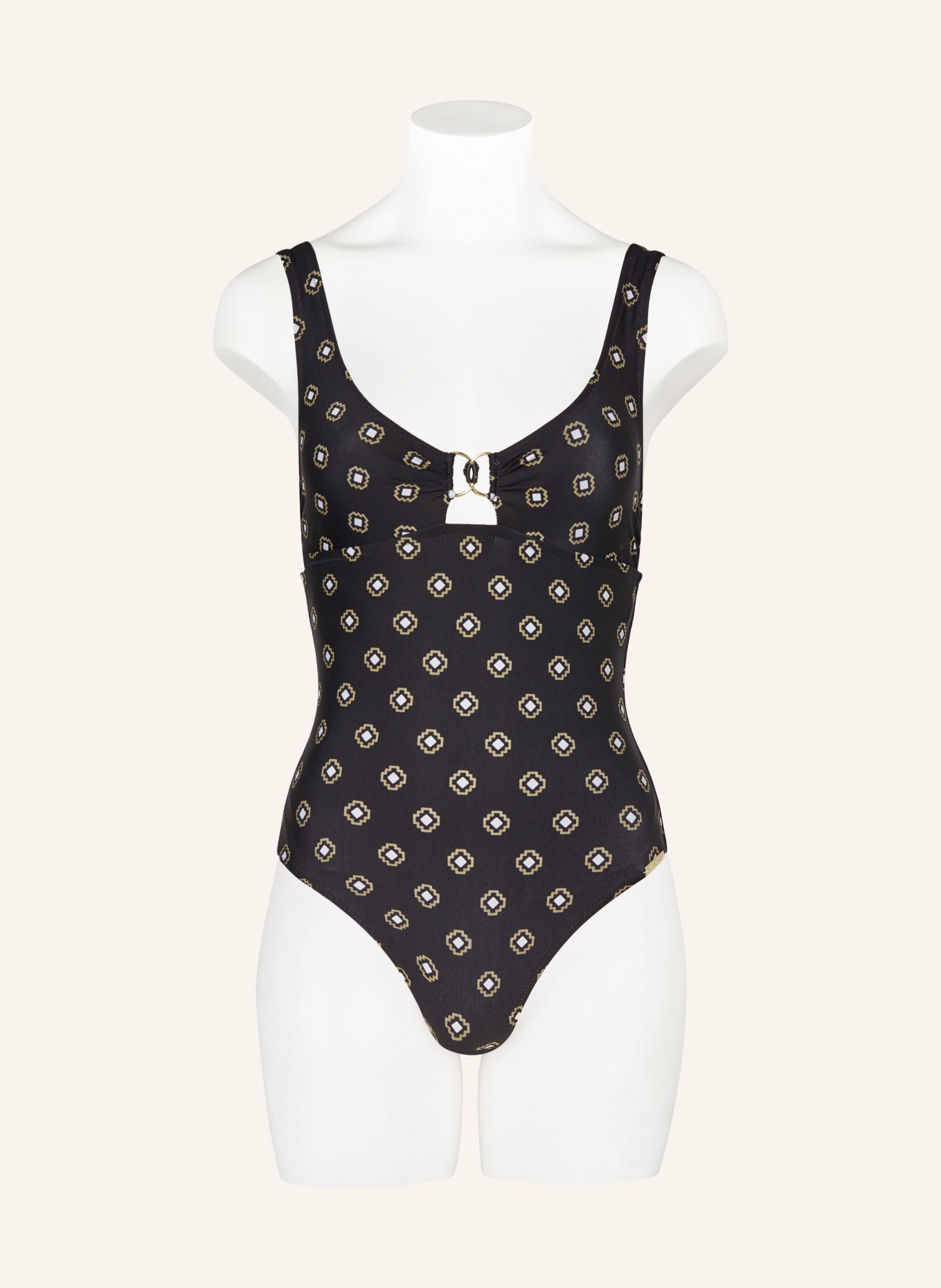 watercult Swimsuit TILES CRAFT, Color: BLACK/ WHITE/ OLIVE (Image 2)