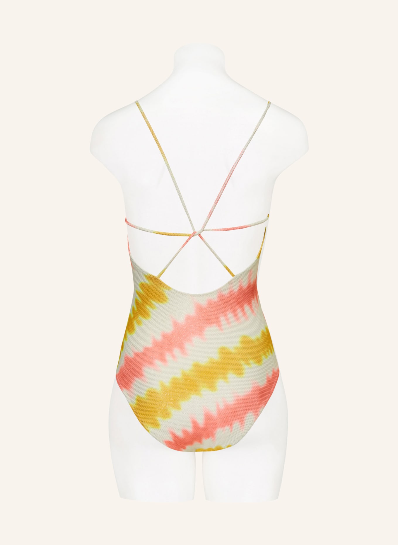 watercult Swimsuit SUMMER MUSE with glitter thread, Color: DARK YELLOW/ LIGHT RED/ CREAM (Image 3)