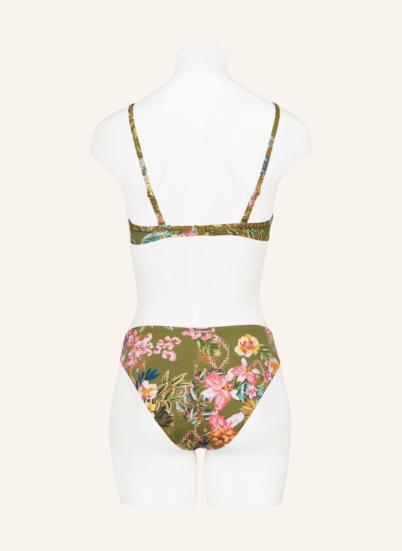 watercult Underwired bikini top SUNSET FLORALS, Color: 803 WARM OLIVE (Image 3)