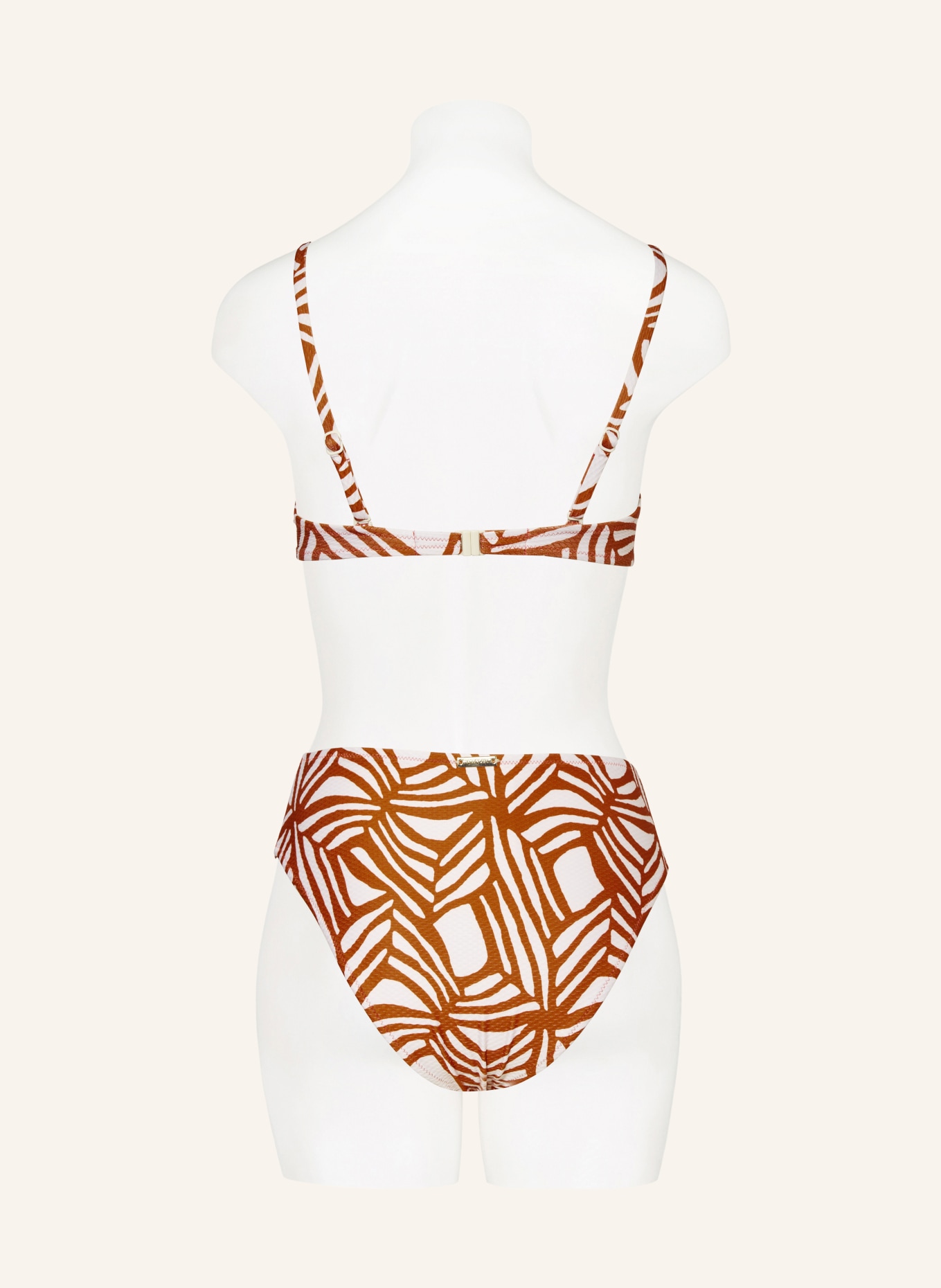 watercult Basic bikini bottoms ORGANIC MODERNS, Color: DARK ORANGE/ WHITE (Image 3)