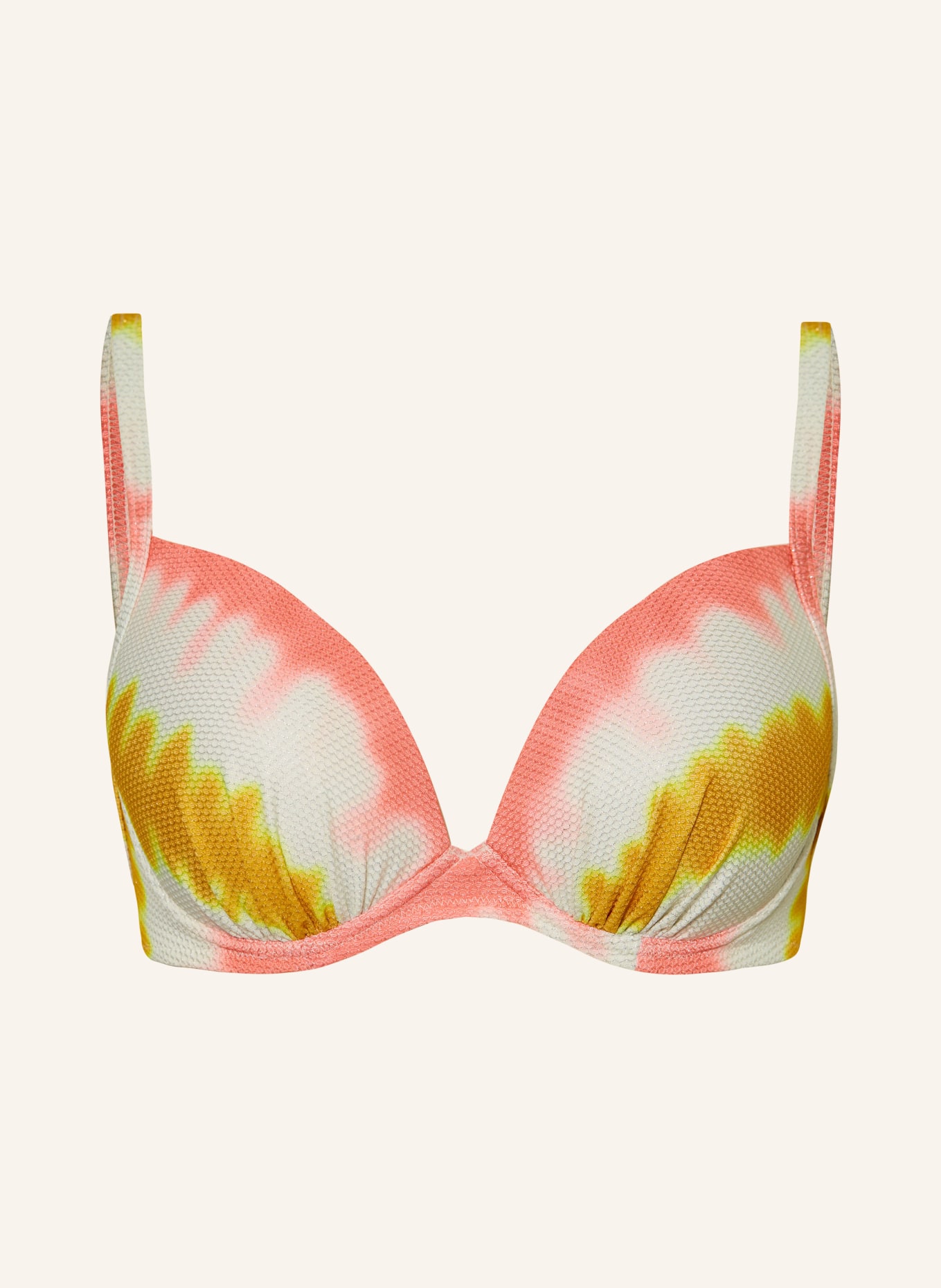 watercult Bügel-Bikini-Top SUMMER MUSE mit Glitzergarn, Farbe: DUNKELGELB/ HELLROT/ CREME (Bild 1)