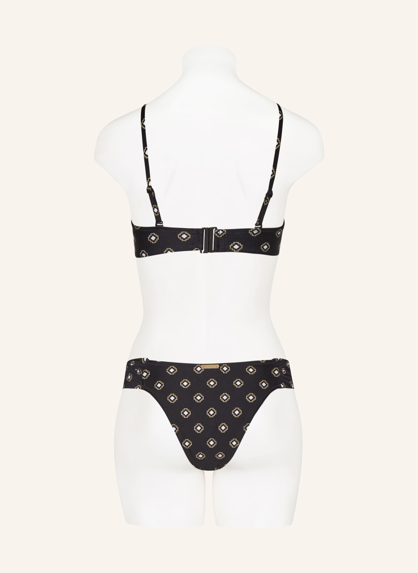 watercult Bralette bikini top TILES CRAFT, Color: BLACK/ WHITE/ OLIVE (Image 3)
