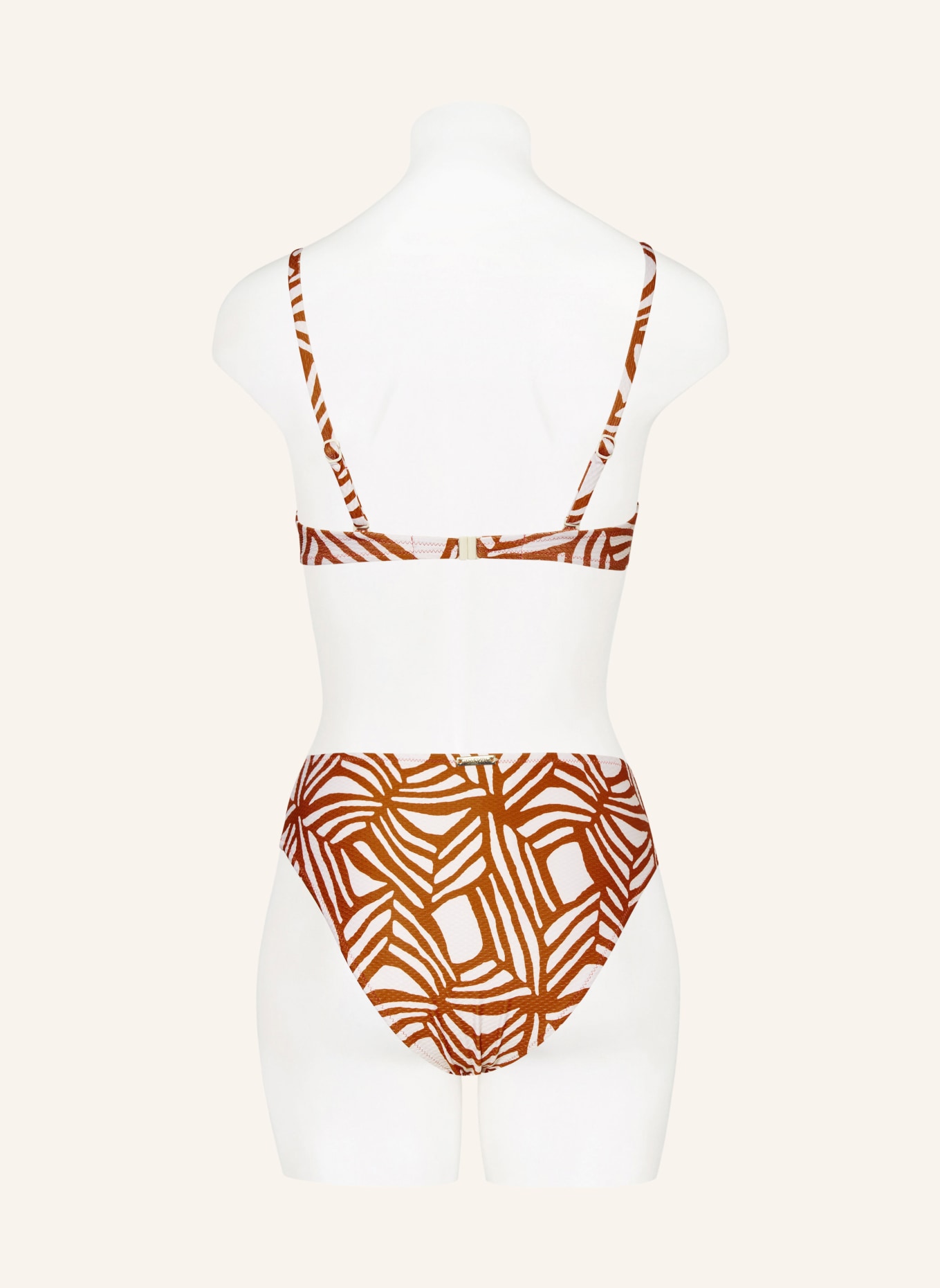 watercult Underwired bikini top ORGANIC MODERNS, Color: DARK ORANGE/ WHITE (Image 3)