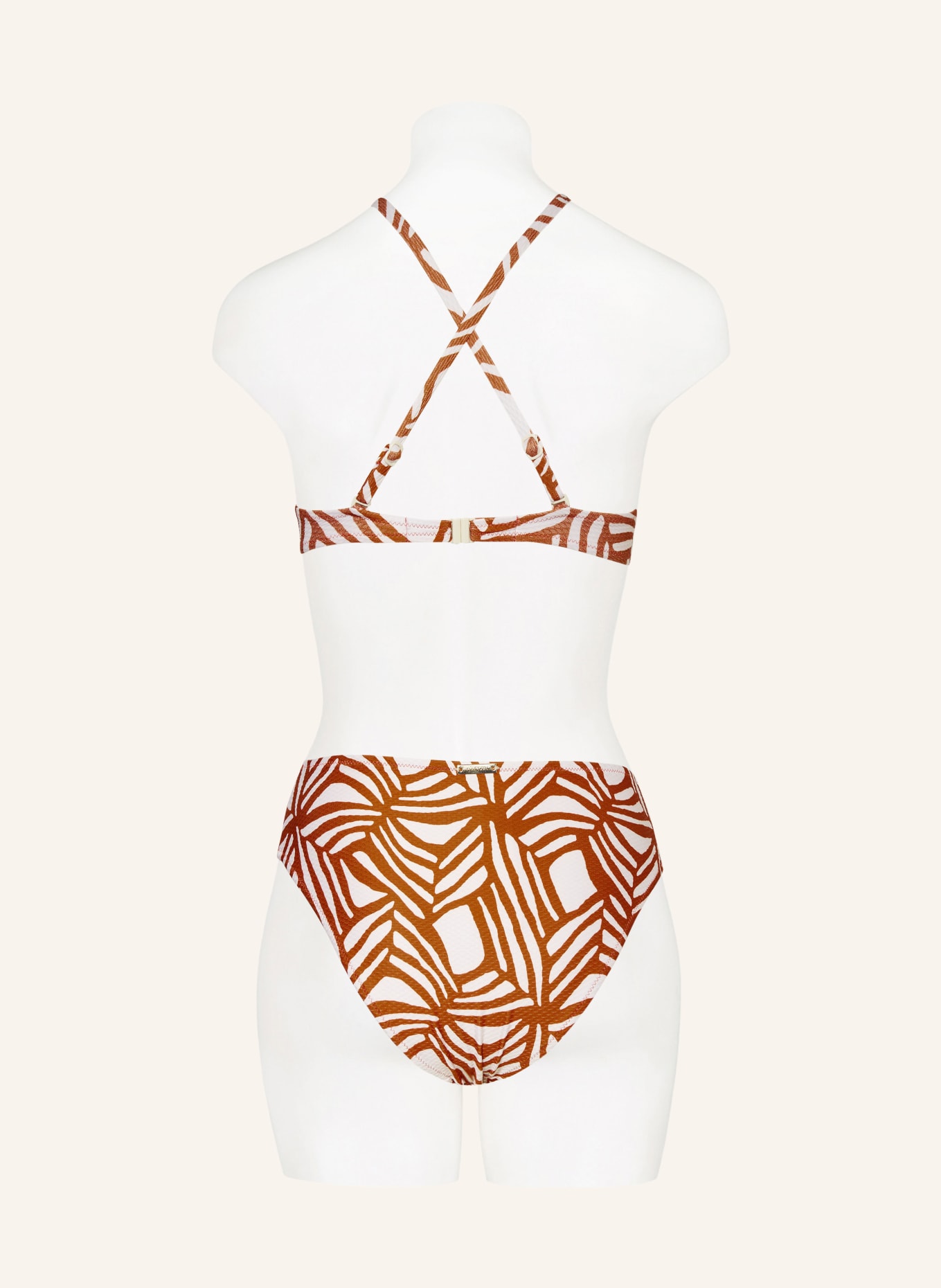 watercult Bügel-Bikini-Top ORGANIC MODERNS, Farbe: DUNKELORANGE/ WEISS (Bild 4)