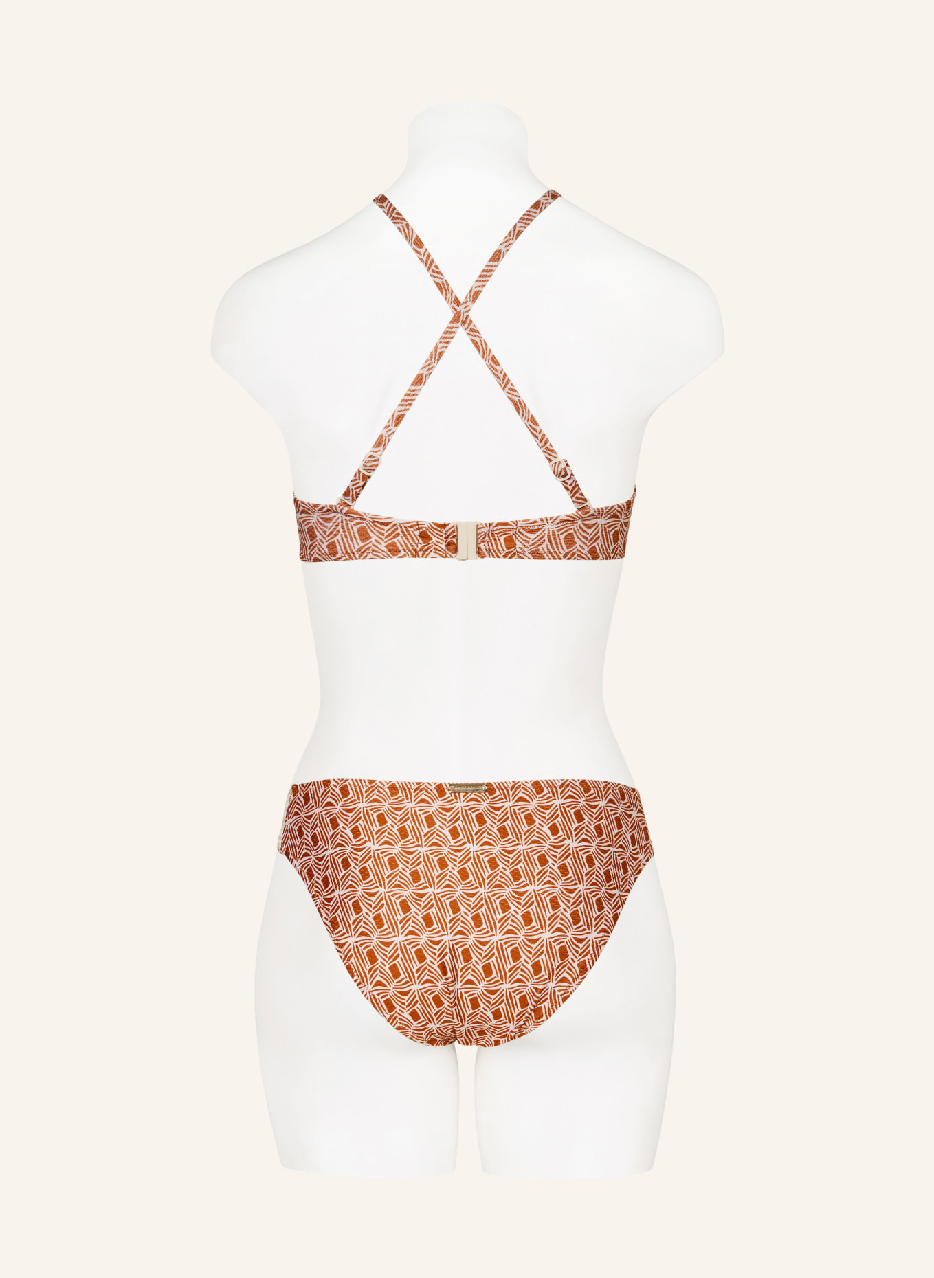 watercult Underwired bikini top ORGANIC MODERNS, Color: DARK ORANGE/ WHITE (Image 4)