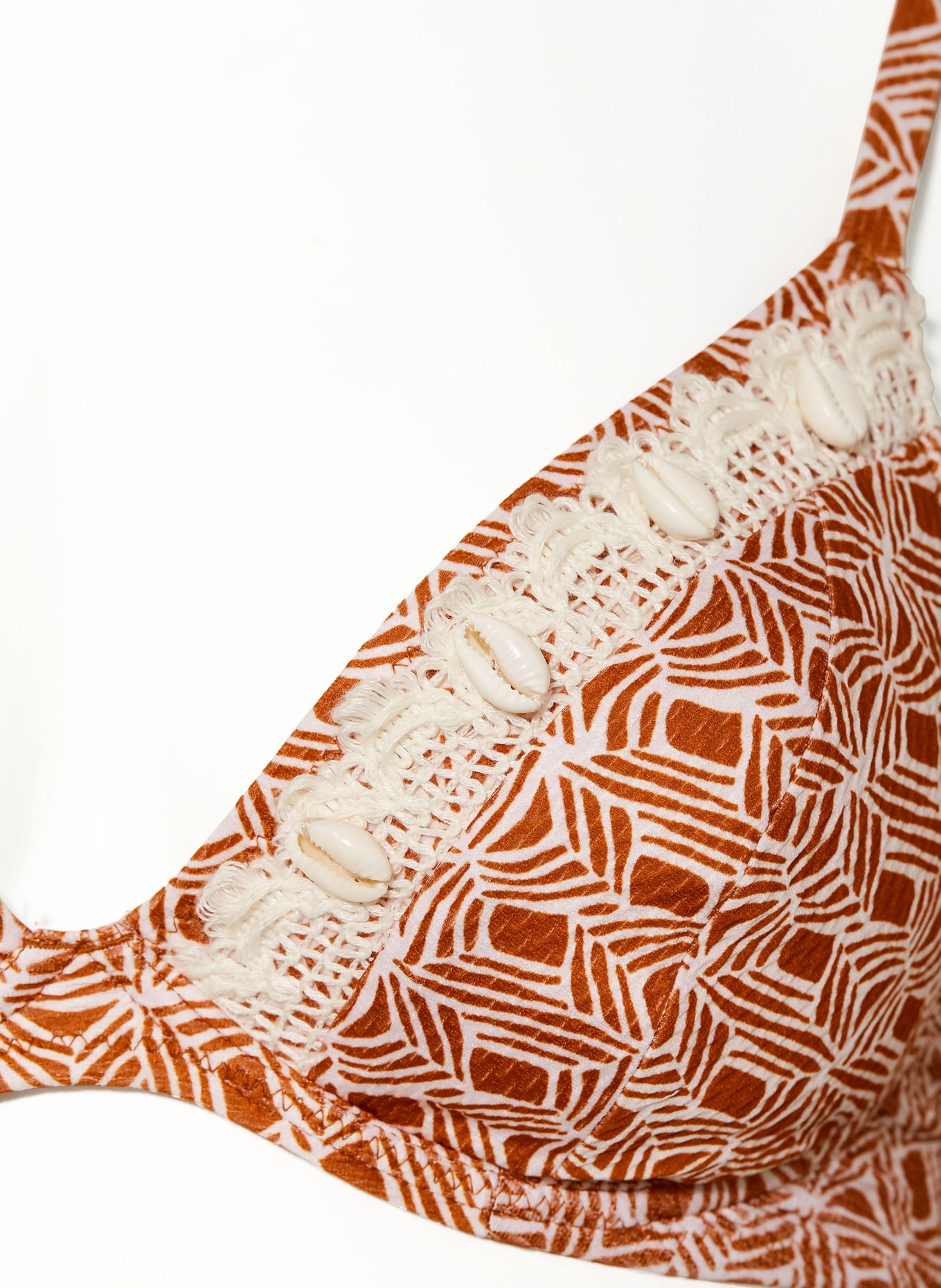 watercult Underwired bikini top ORGANIC MODERNS, Color: DARK ORANGE/ WHITE (Image 5)