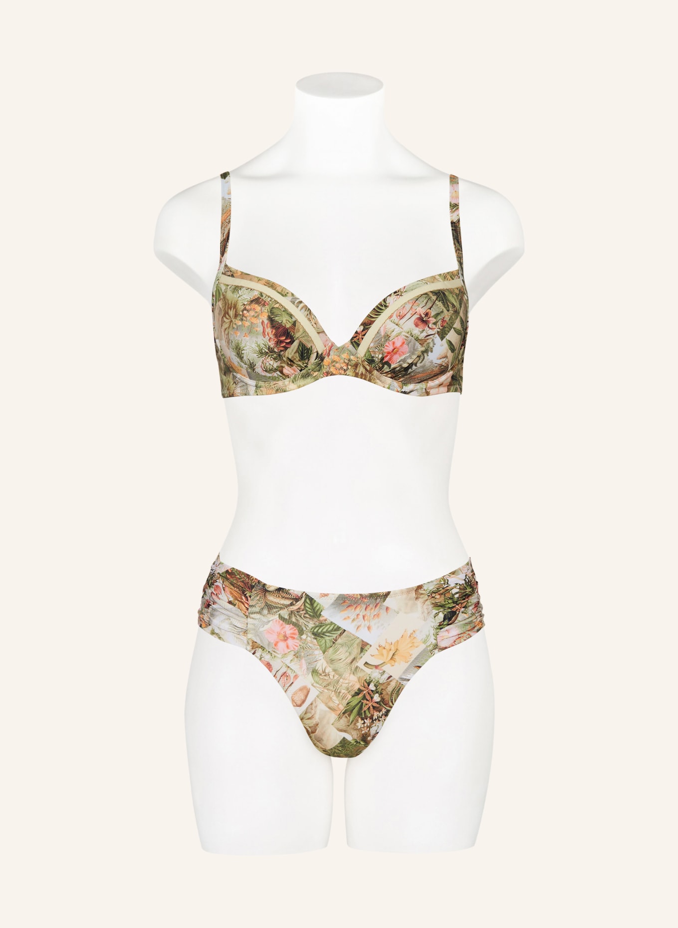 watercult Underwired bikini top LUSH UTOPIA, Color: GREEN/ DARK YELLOW/ PINK (Image 2)