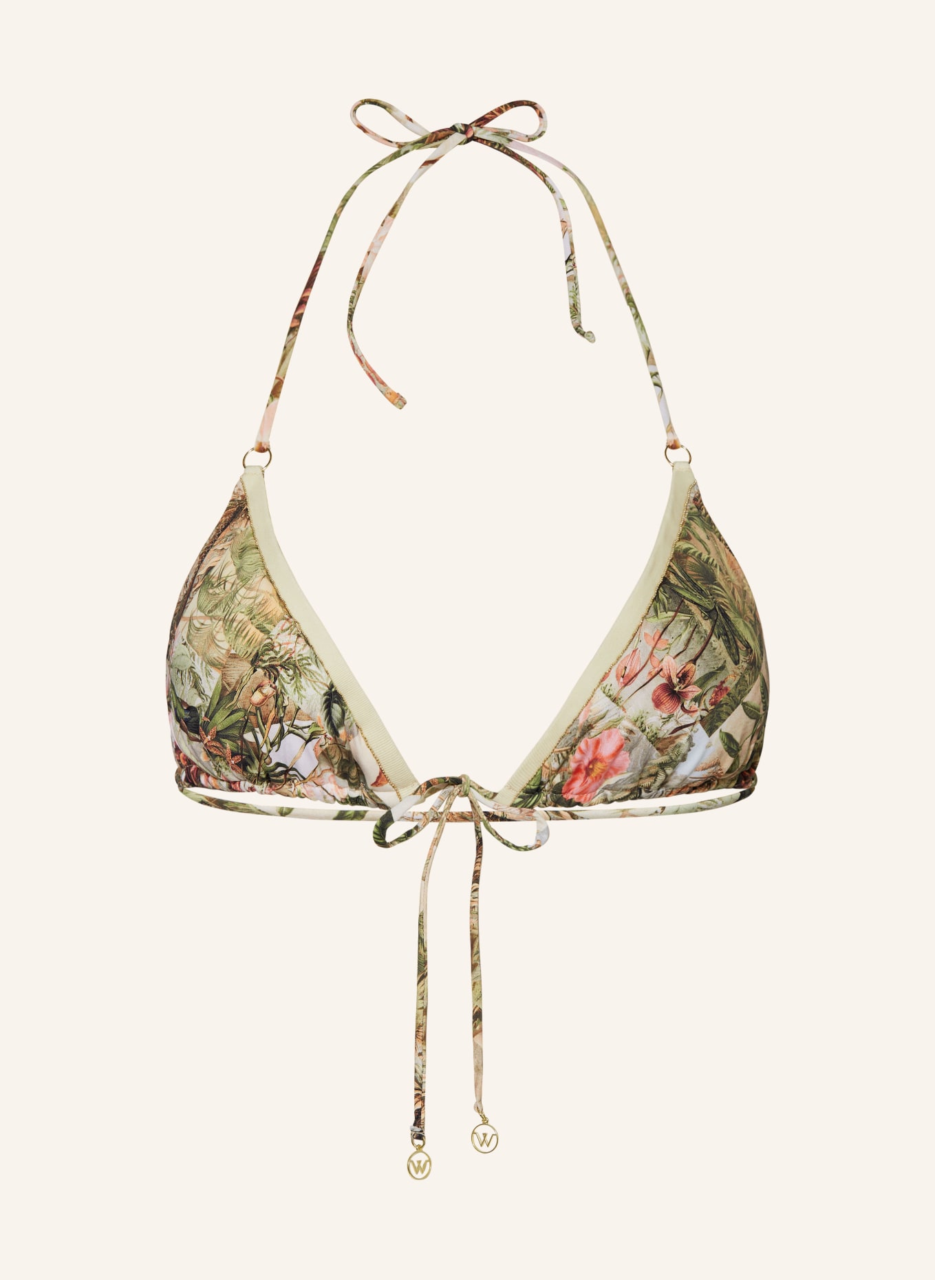 watercult Triangle bikini top LUSH UTOPIA, Color: GREEN/ DARK YELLOW/ PINK (Image 1)