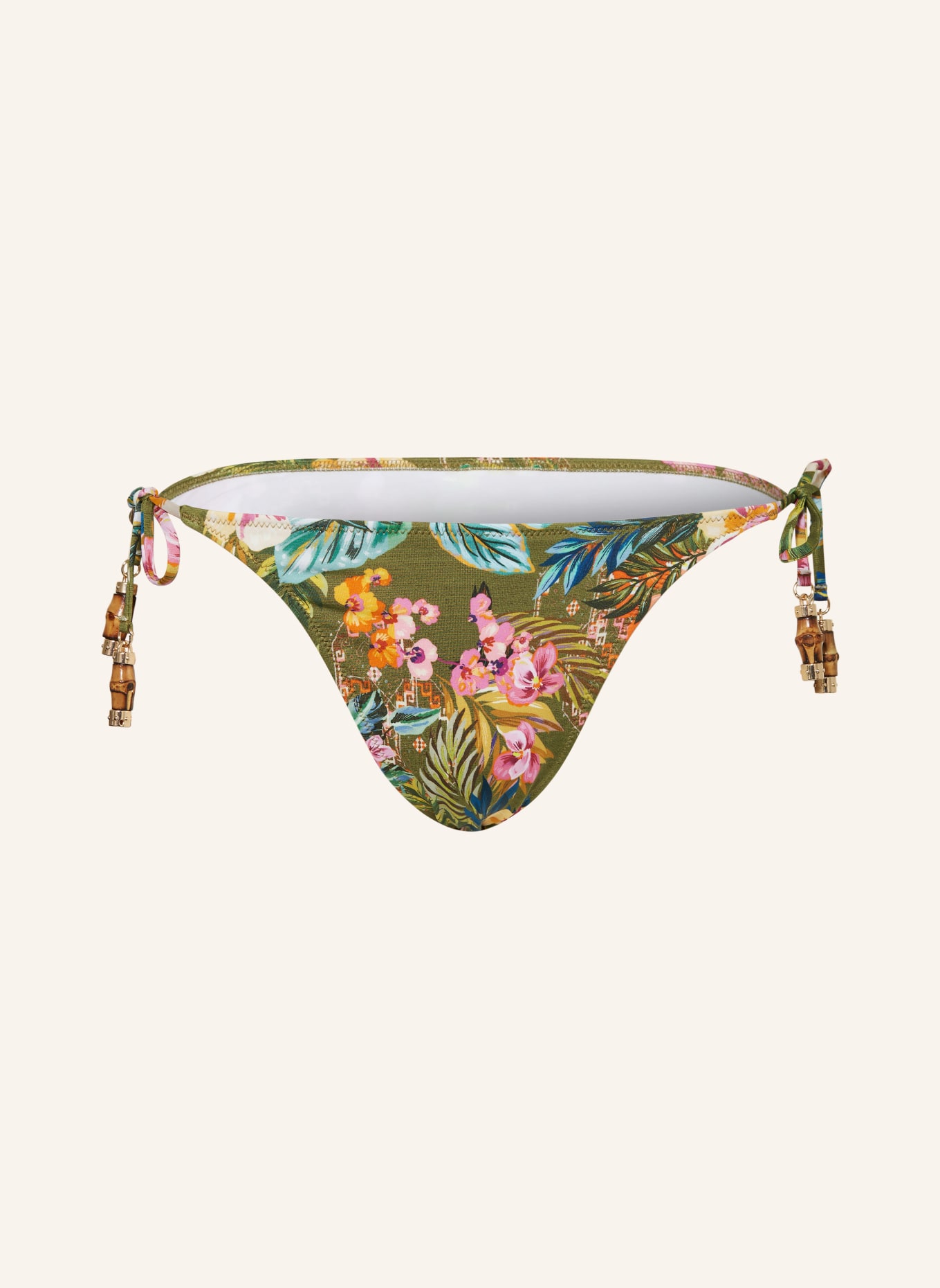 watercult Triangel-Bikini-Hose SUNSET FLORALS, Farbe: OLIV/ ORANGE (Bild 1)