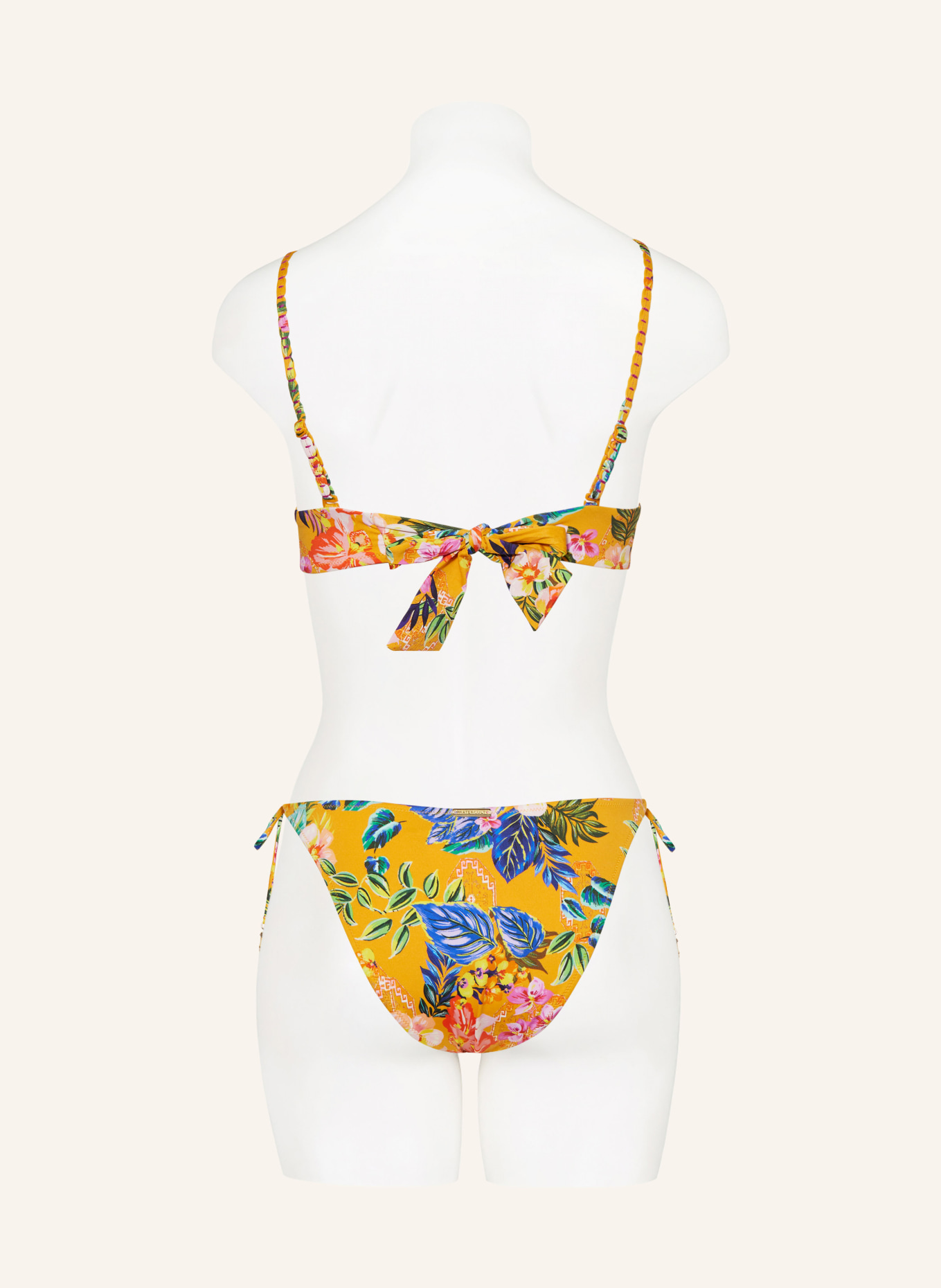 watercult Triangel-Bikini-Hose SUNSET FLORALS, Farbe: DUNKELGELB/ BLAU/ ROT (Bild 3)