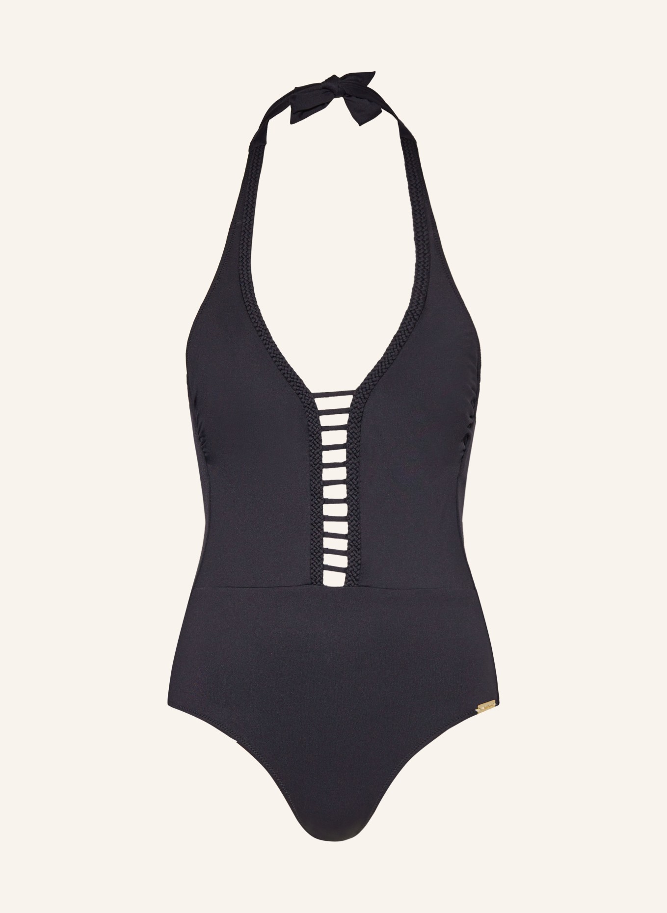 watercult Halter neck swimsuit THE ESSENTIALS, Color: BLACK (Image 1)