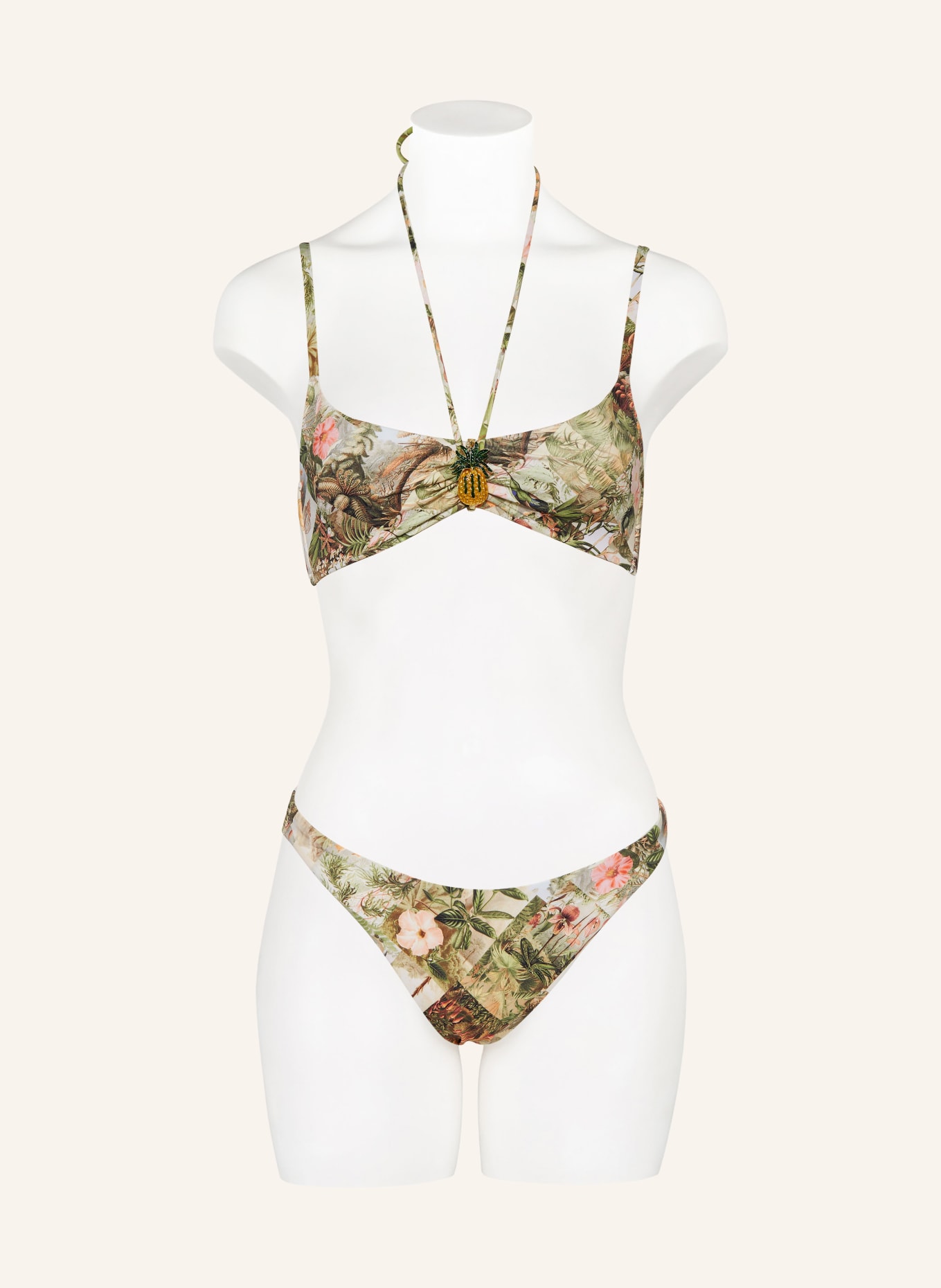 watercult Bralette bikini top LUSH UTOPIA, Color: GREEN/ DARK YELLOW/ PINK (Image 2)
