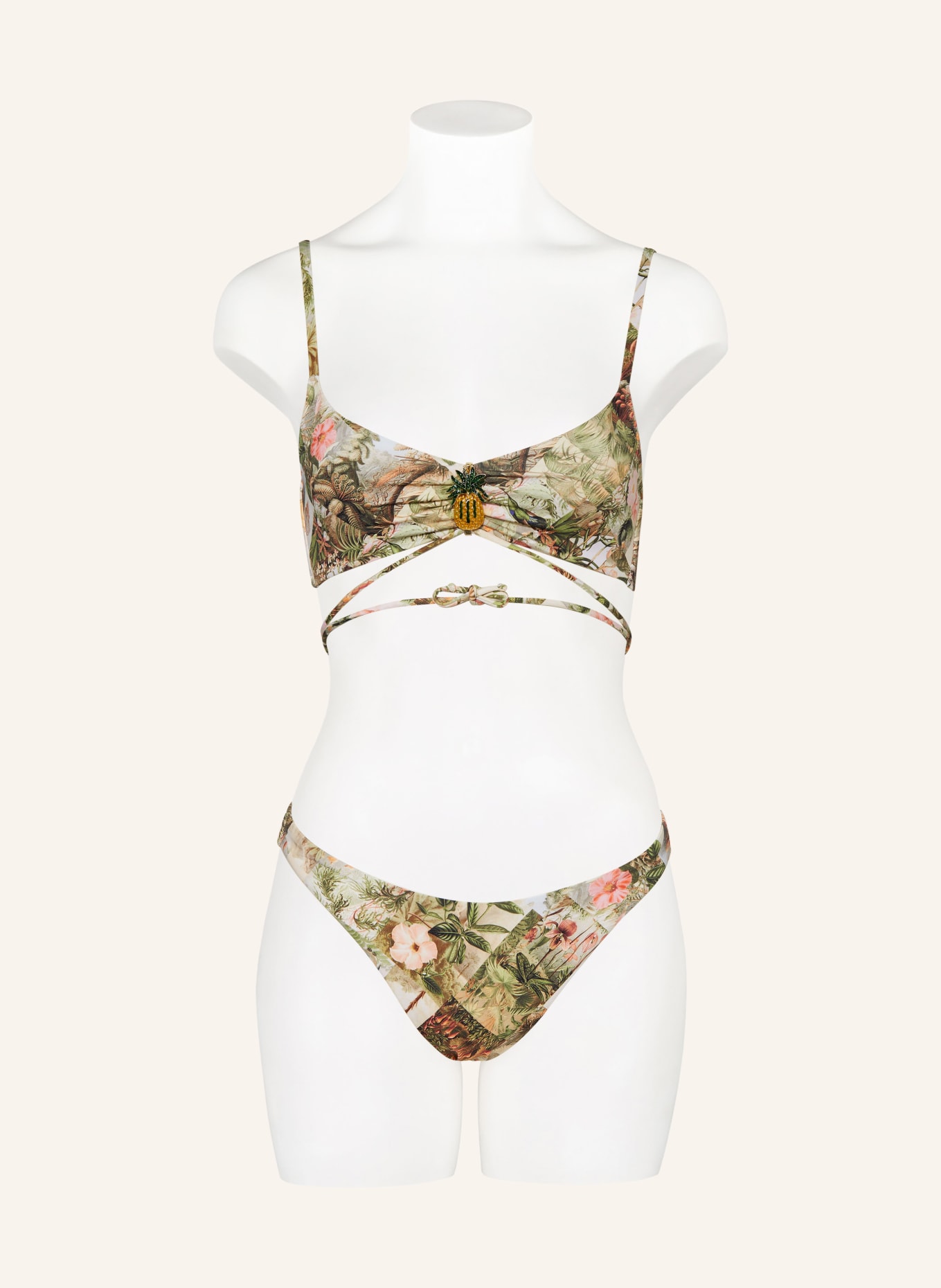 watercult Bralette-Bikini-Top LUSH UTOPIA, Farbe: GRÜN/ DUNKELGELB/ ROSA (Bild 4)