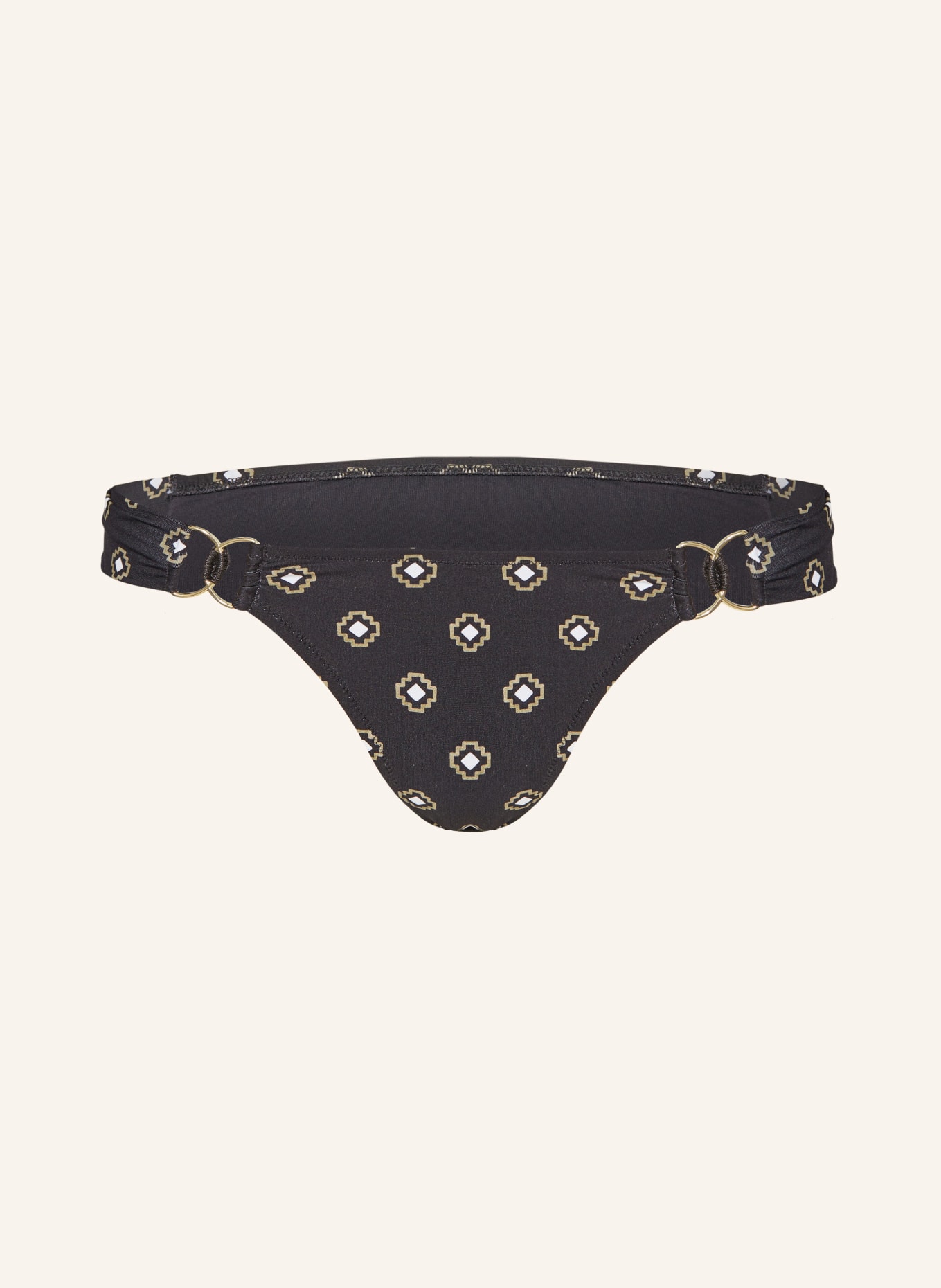 watercult Brazilian bikini bottoms TILES CRAFT, Color: BLACK/ WHITE/ OLIVE (Image 1)