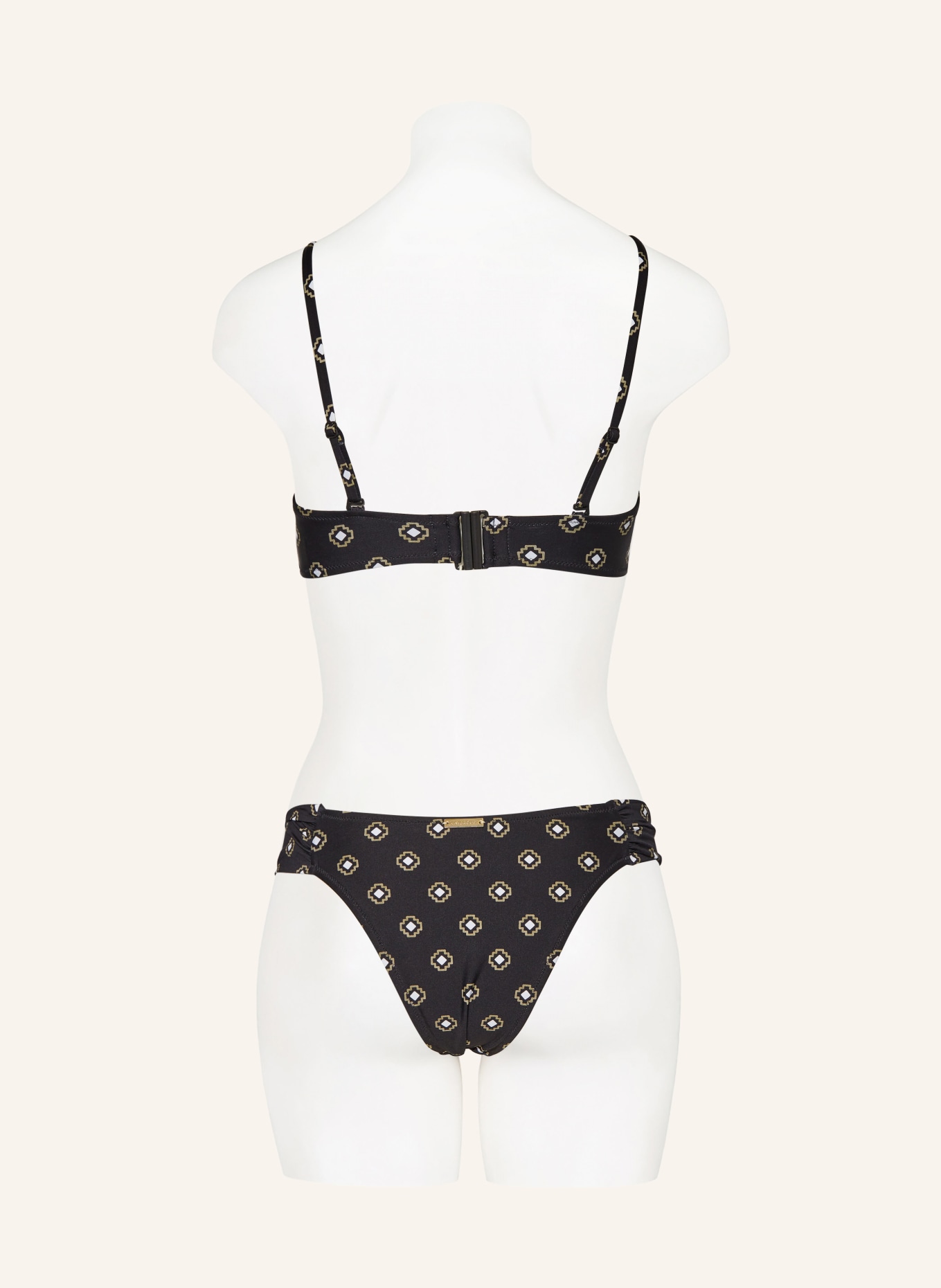 watercult Brazilian bikini bottoms TILES CRAFT, Color: BLACK/ WHITE/ OLIVE (Image 3)