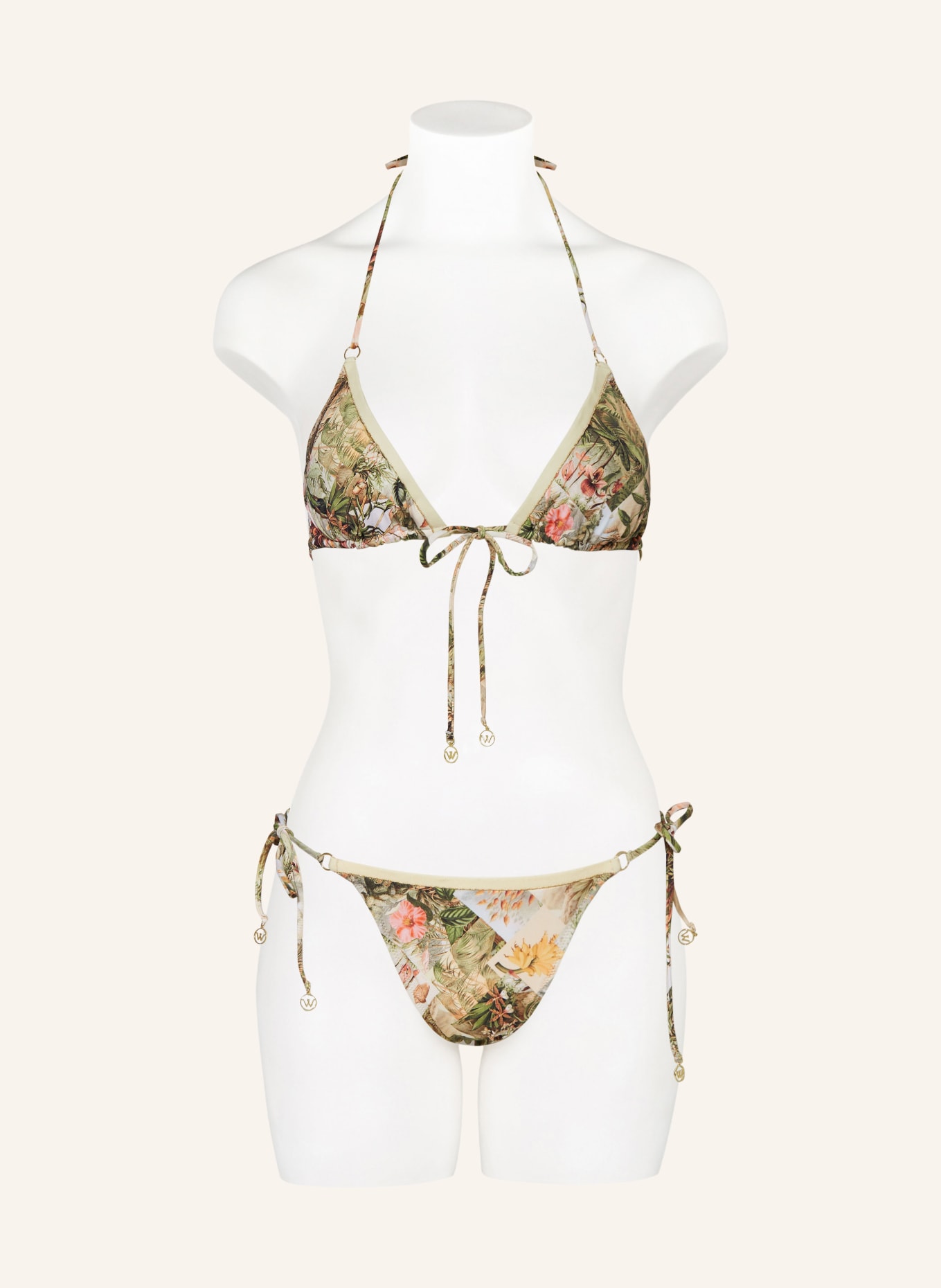 watercult Triangel-Bikini-Hose LUSH UTOPIA, Farbe: GRÜN/ DUNKELGELB/ ROSA (Bild 2)