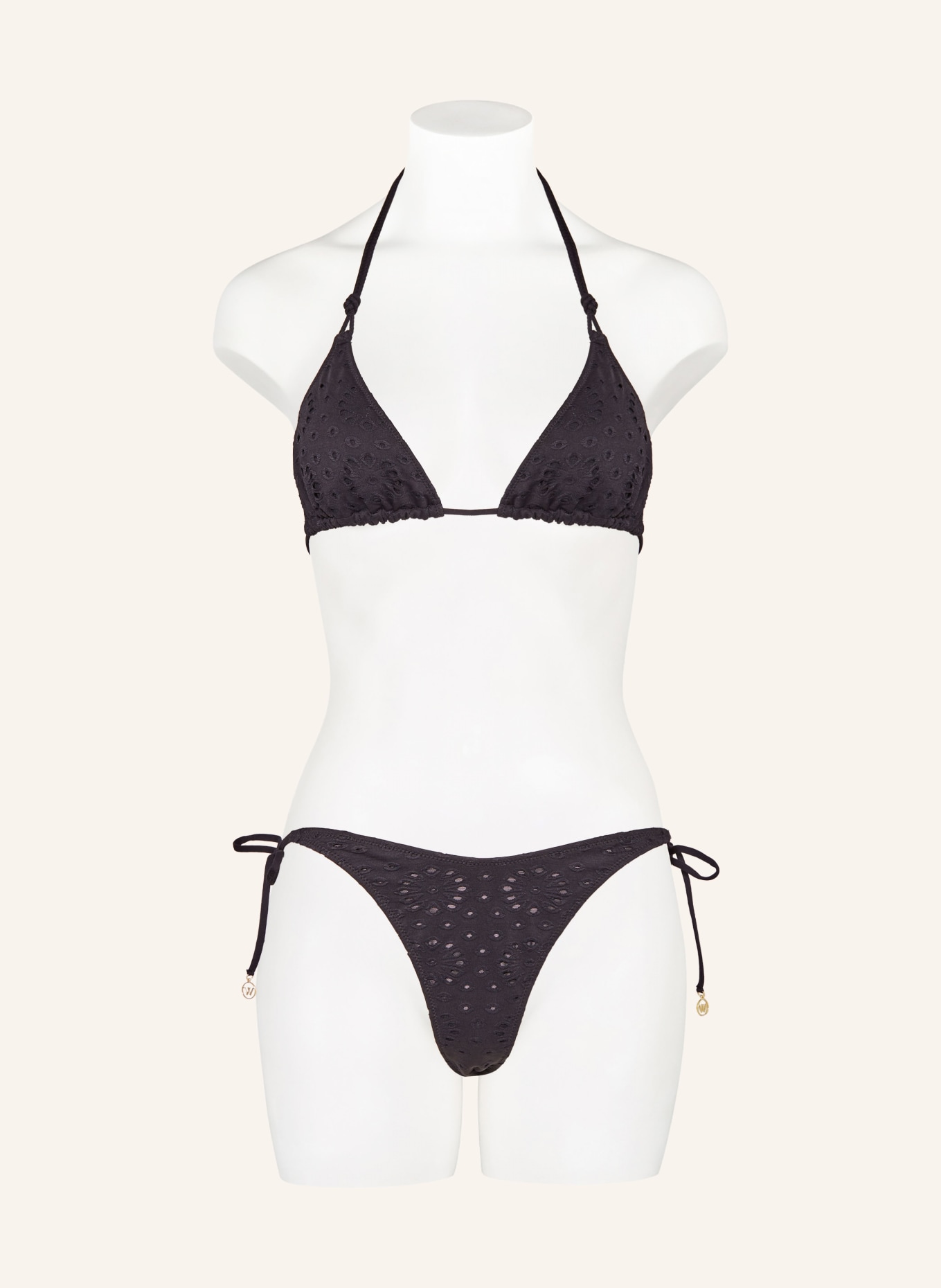 watercult Triangle bikini top RIVIERA NOTES, Color: BLACK (Image 2)