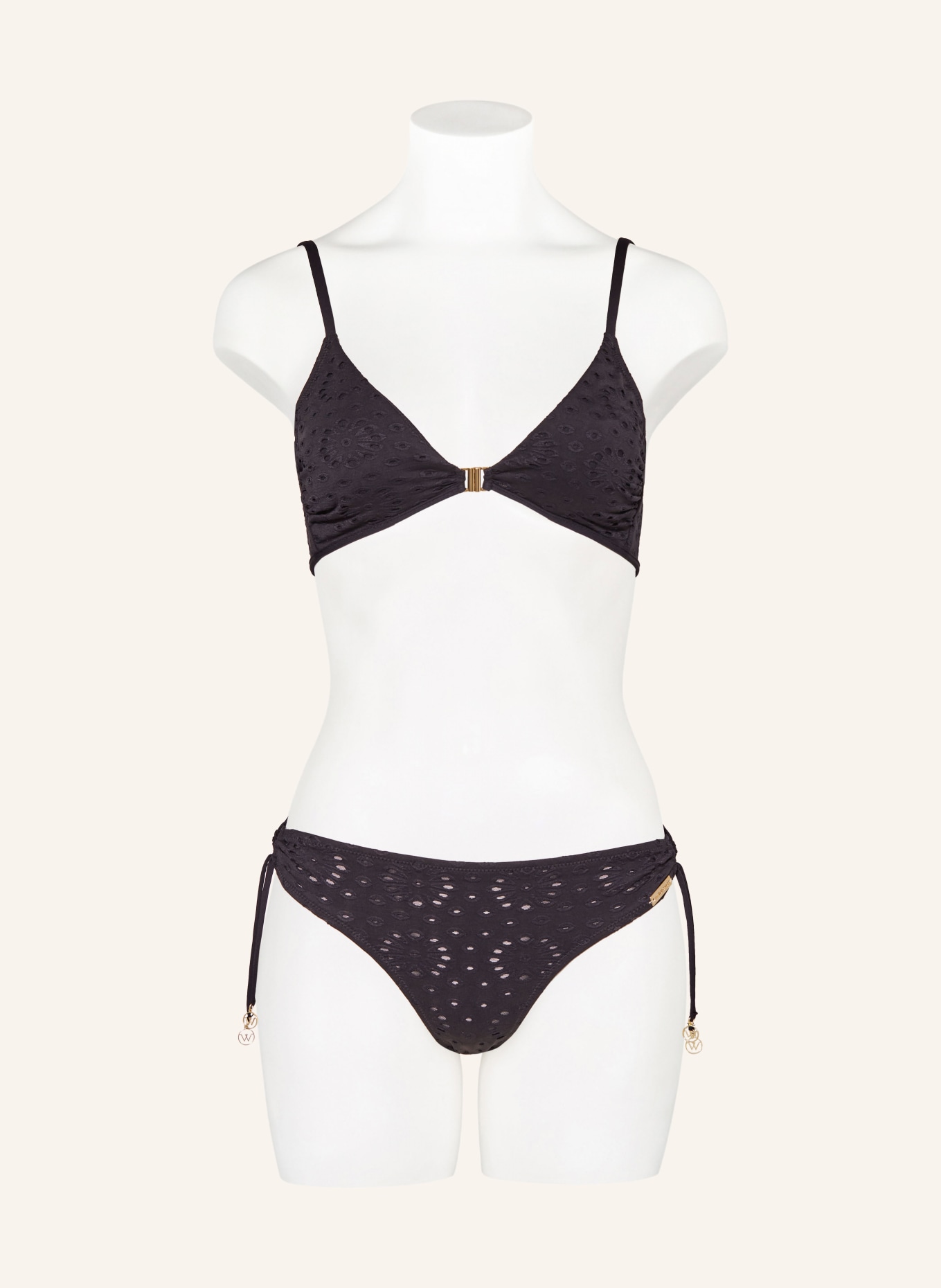watercult Bralette bikini top RIVIERA NOTES, Color: BLACK (Image 2)