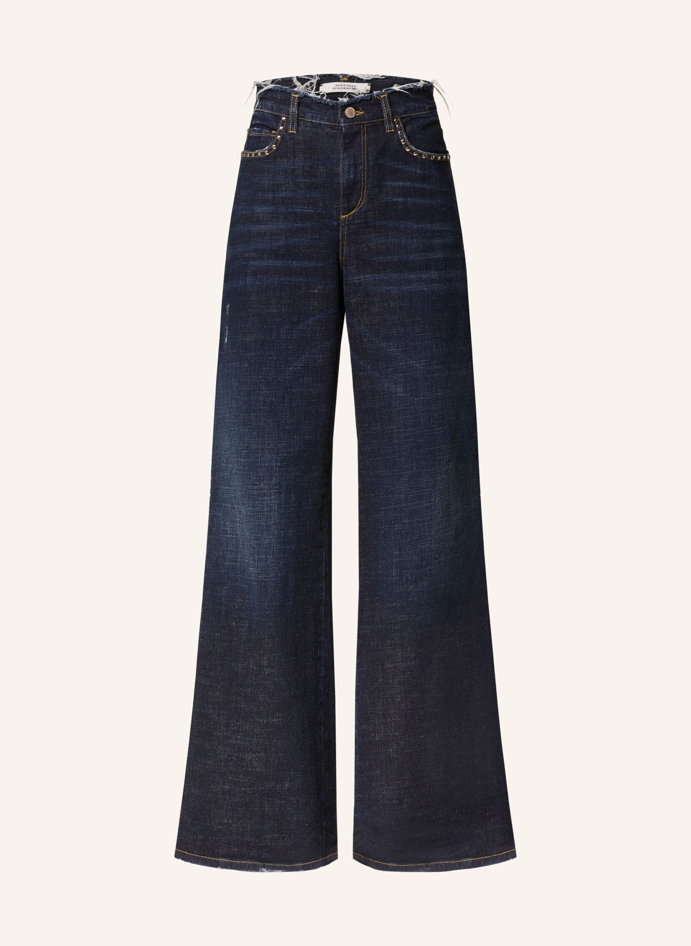 DOROTHEE SCHUMACHER Flared jeans DENIM ATTRACTION PANTS with rivets, Color: 887 TRUE DENIM BLUE (Image 1)