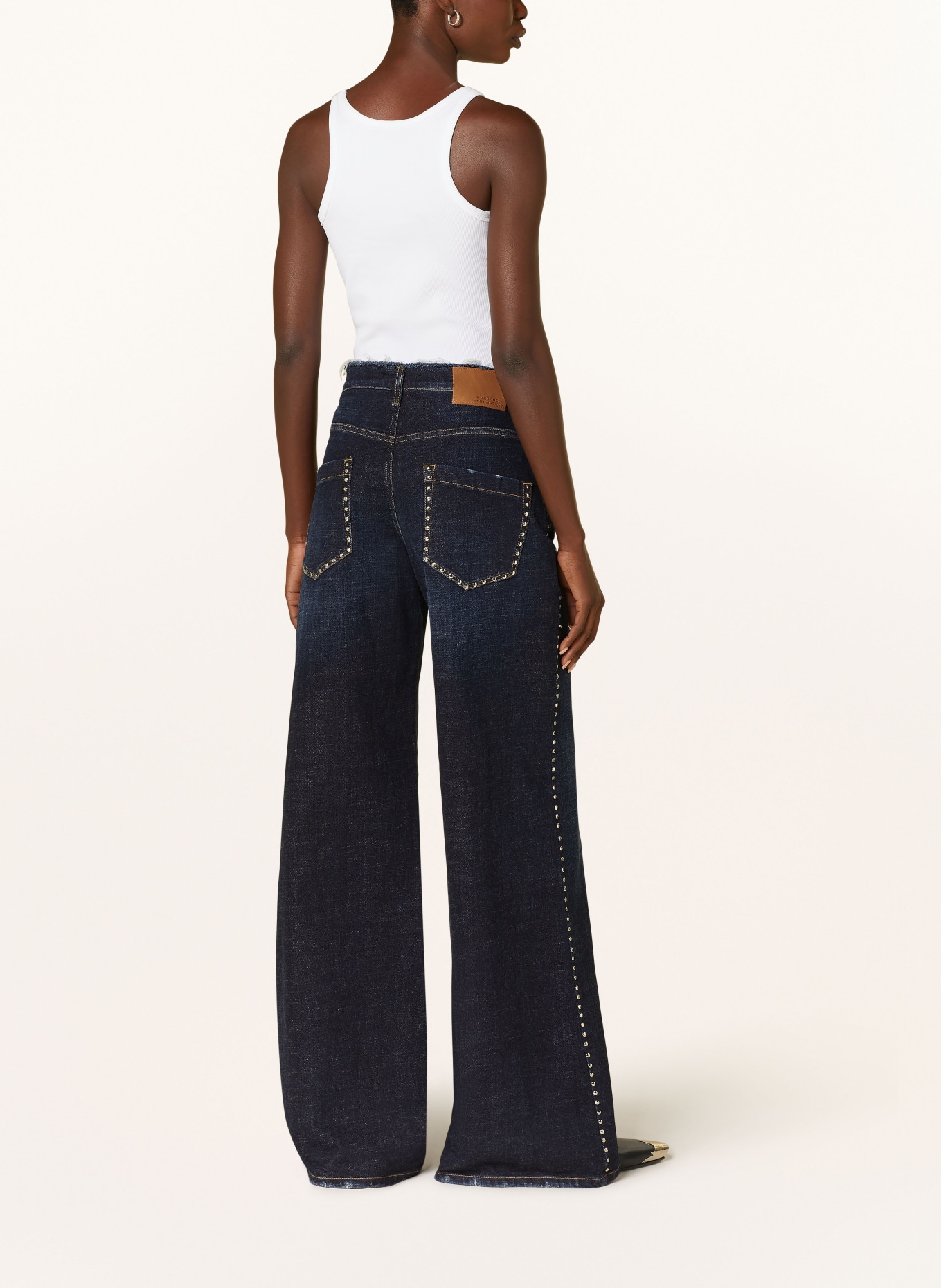 DOROTHEE SCHUMACHER Flared jeans DENIM ATTRACTION PANTS with rivets, Color: 887 TRUE DENIM BLUE (Image 3)