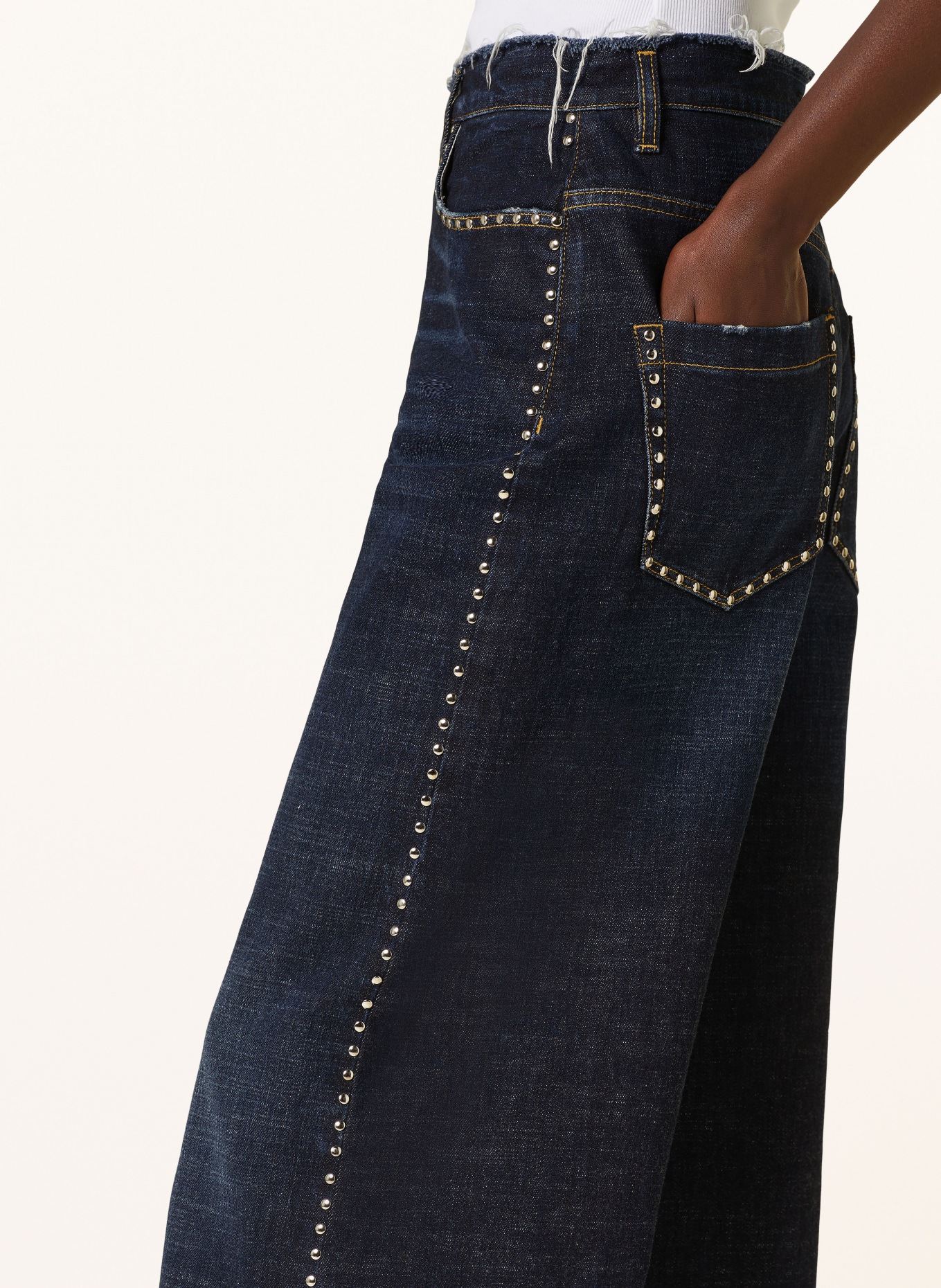 DOROTHEE SCHUMACHER Flared jeans DENIM ATTRACTION PANTS with rivets, Color: 887 TRUE DENIM BLUE (Image 5)