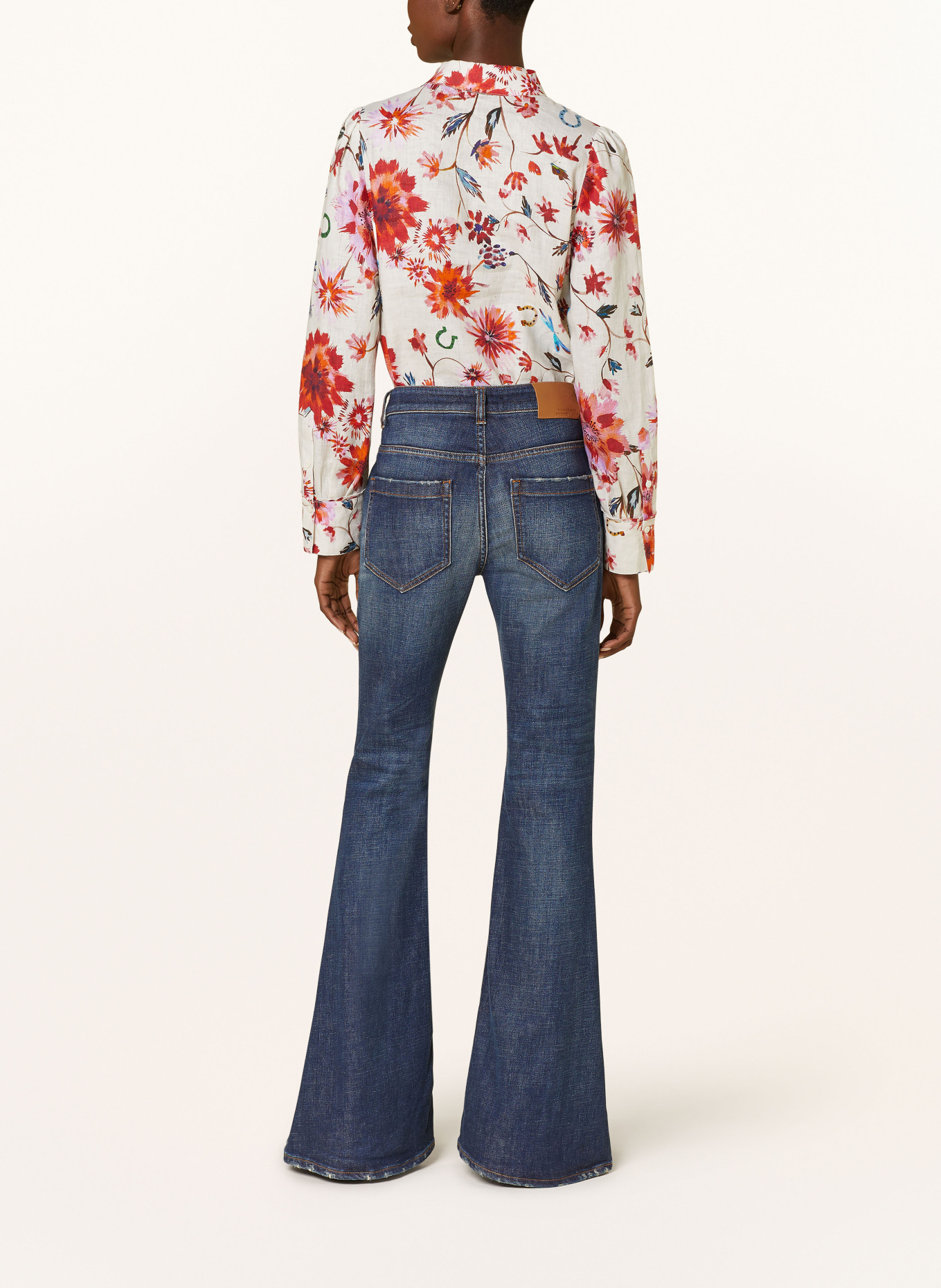 DOROTHEE SCHUMACHER Shirt blouse FLORAL EASE I BLOUSE made of linen, Color: CREAM/ RED/ BLUE (Image 3)