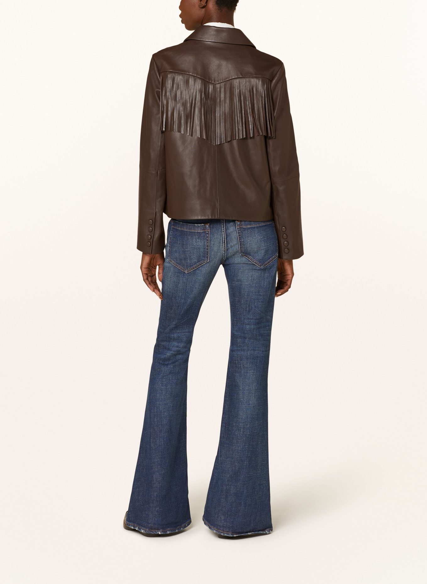 DOROTHEE SCHUMACHER Lederjacke SLEEK STATEMENT JACKET, Farbe: DUNKELBRAUN (Bild 3)