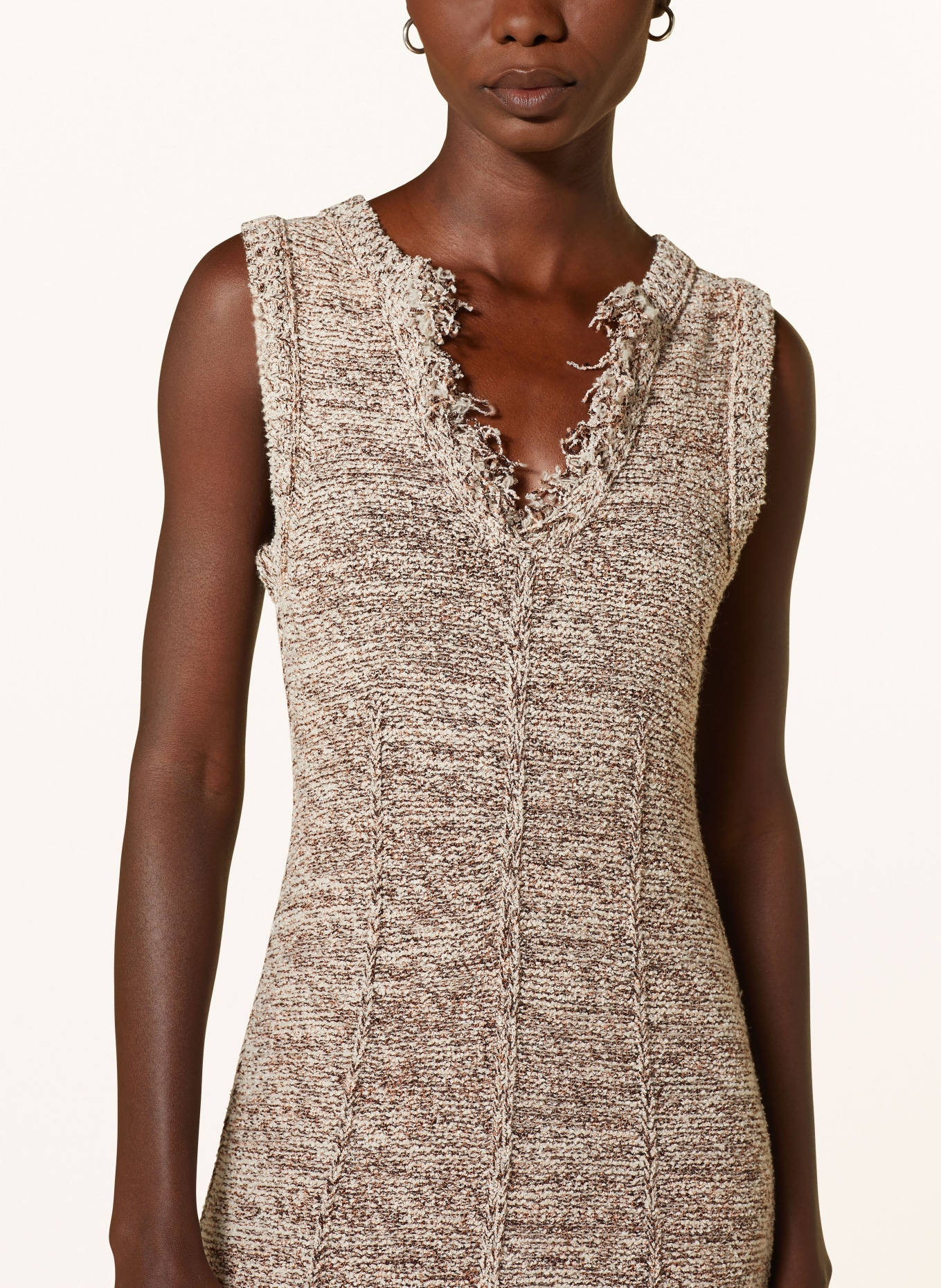 DOROTHEE SCHUMACHER Knit dress AUTUMD SPARKLE DRESS with glitter thread, Color: CREAM/ BROWN (Image 4)