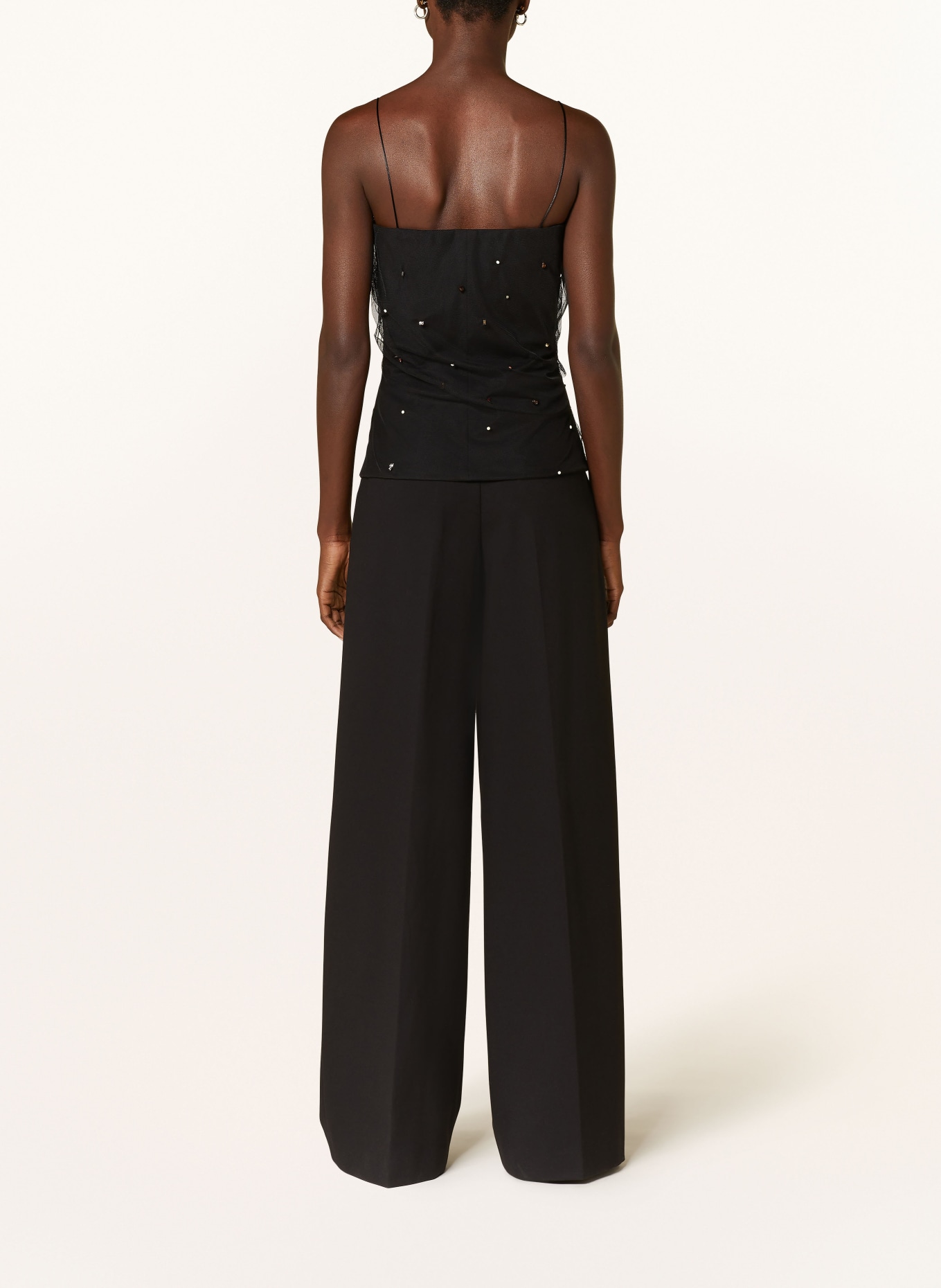 DOROTHEE SCHUMACHER Blouse top EMOTIONAL ESSENCE I TOP with tulle and decorative beads, Color: BLACK (Image 3)