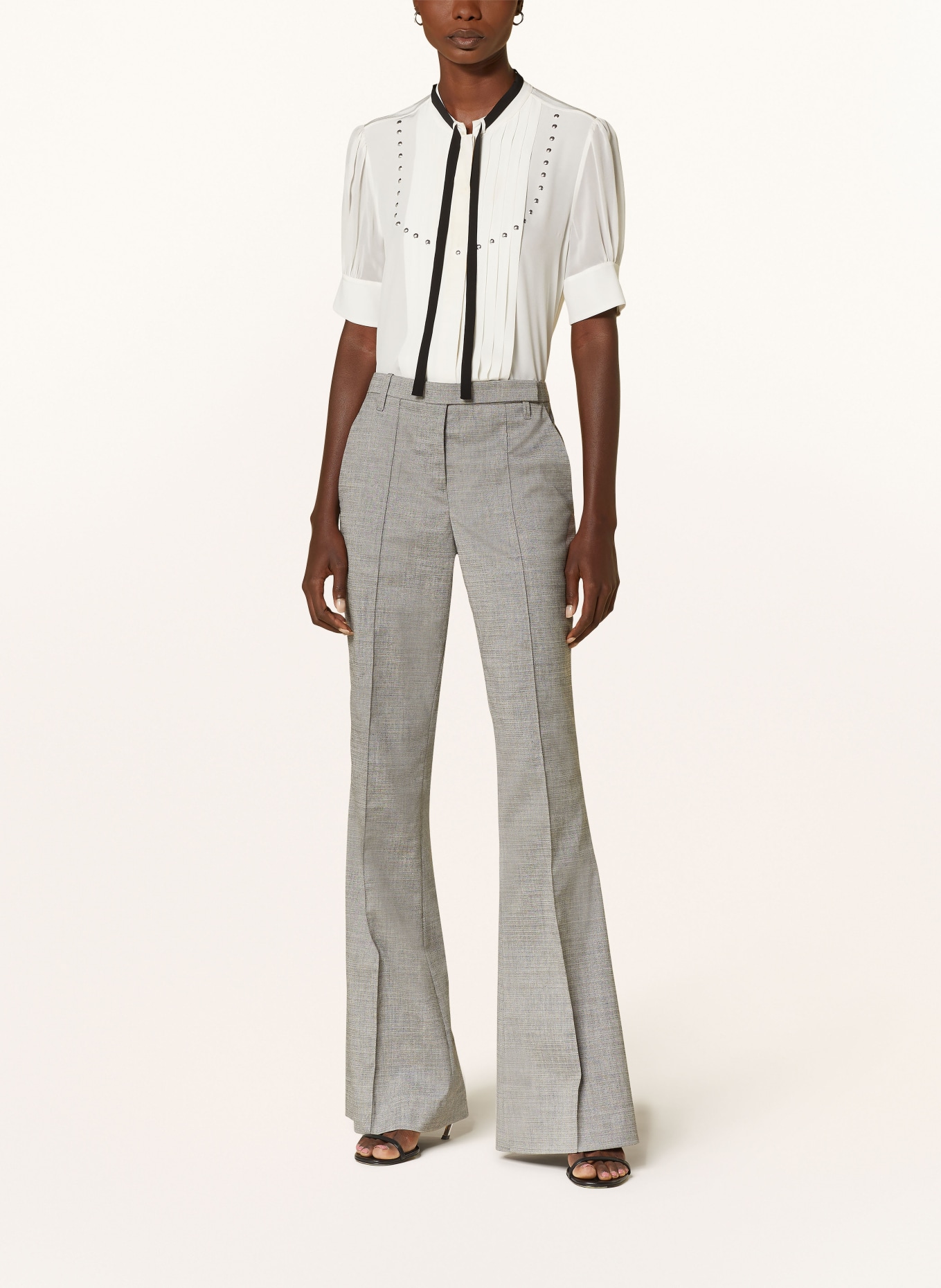 DOROTHEE SCHUMACHER Silk blouse PLEATED BEAUTY BLOUSE with rivets, Color: WHITE (Image 2)