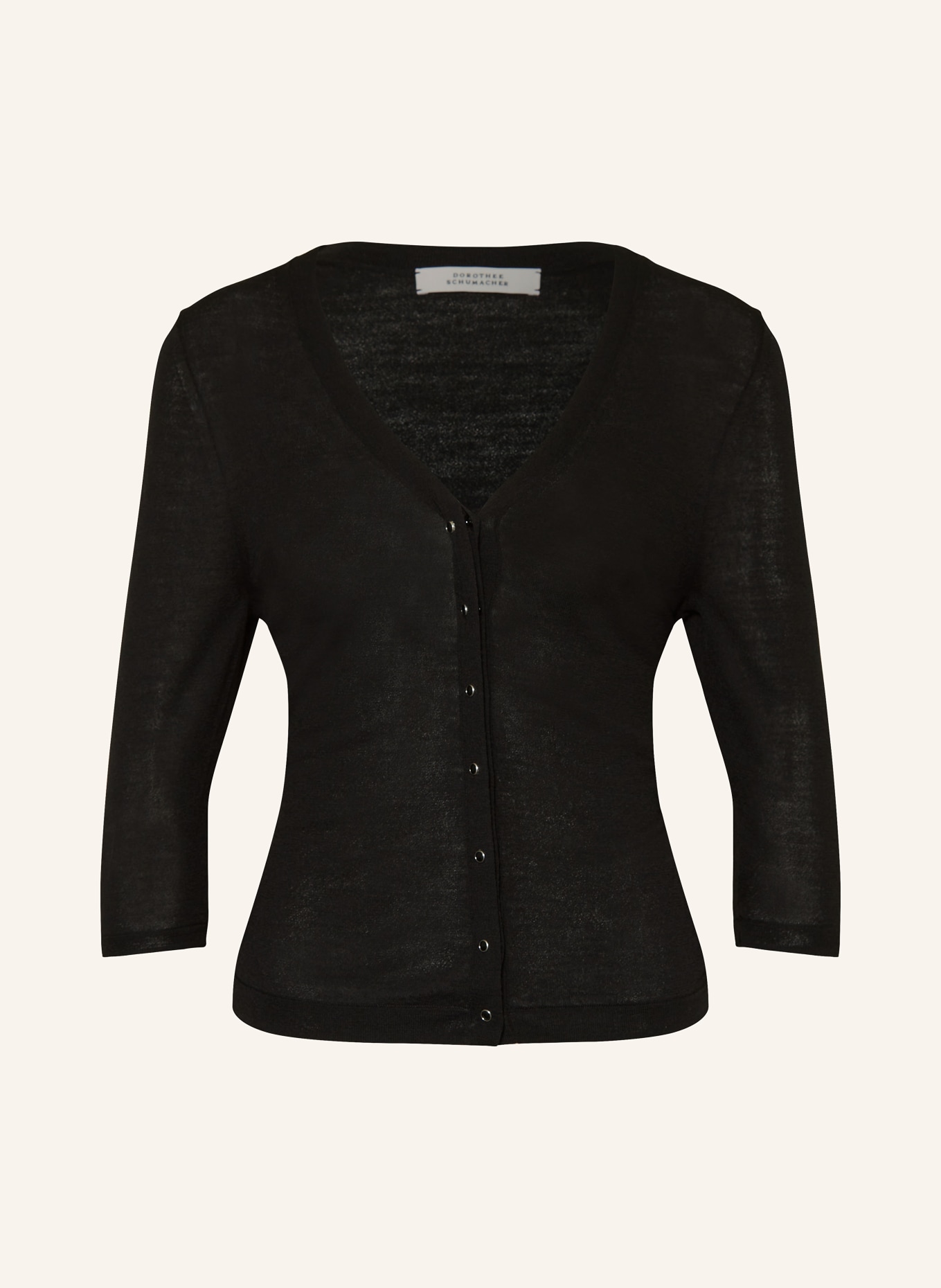 DOROTHEE SCHUMACHER Cardigan REFINED ESSENTIAL CARDIGAN with 3/4 sleeves, Color: BLACK (Image 1)