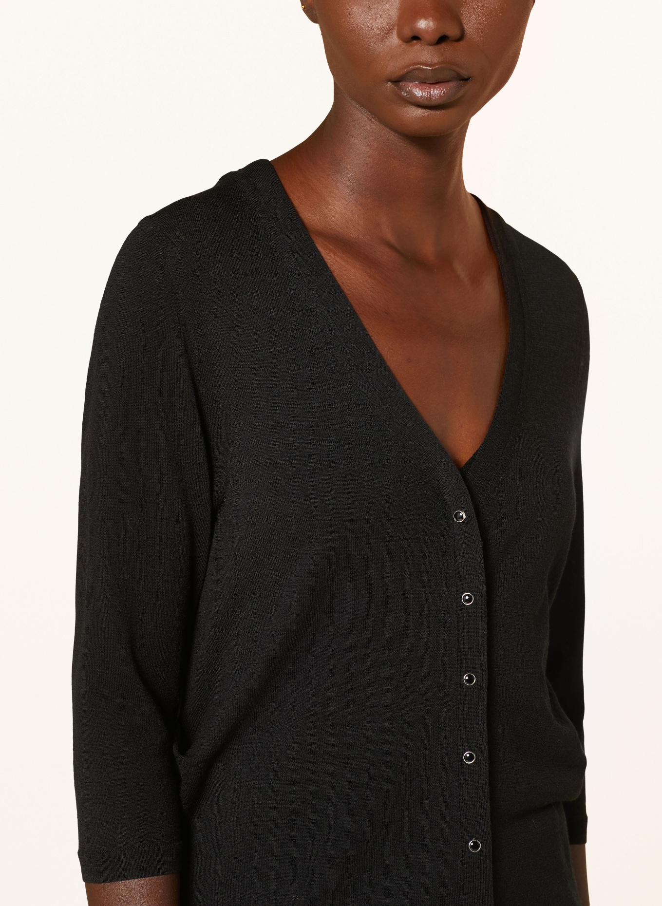 DOROTHEE SCHUMACHER Cardigan REFINED ESSENTIAL CARDIGAN with 3/4 sleeves, Color: BLACK (Image 4)