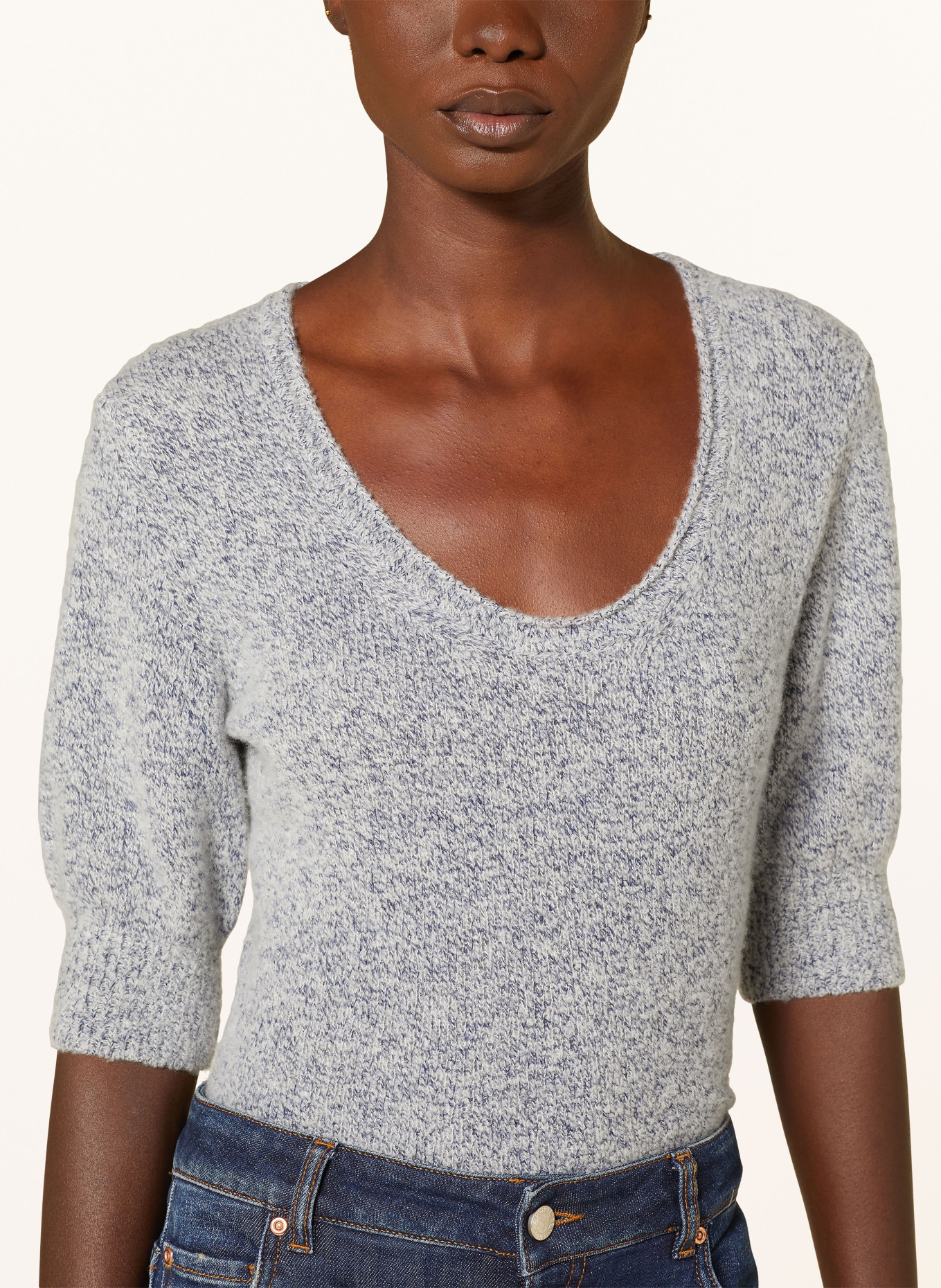 DOROTHEE SCHUMACHER Knit shirt LUXURY DELIGHT SWEATERS with cashmere, Color: BLUE GRAY (Image 4)