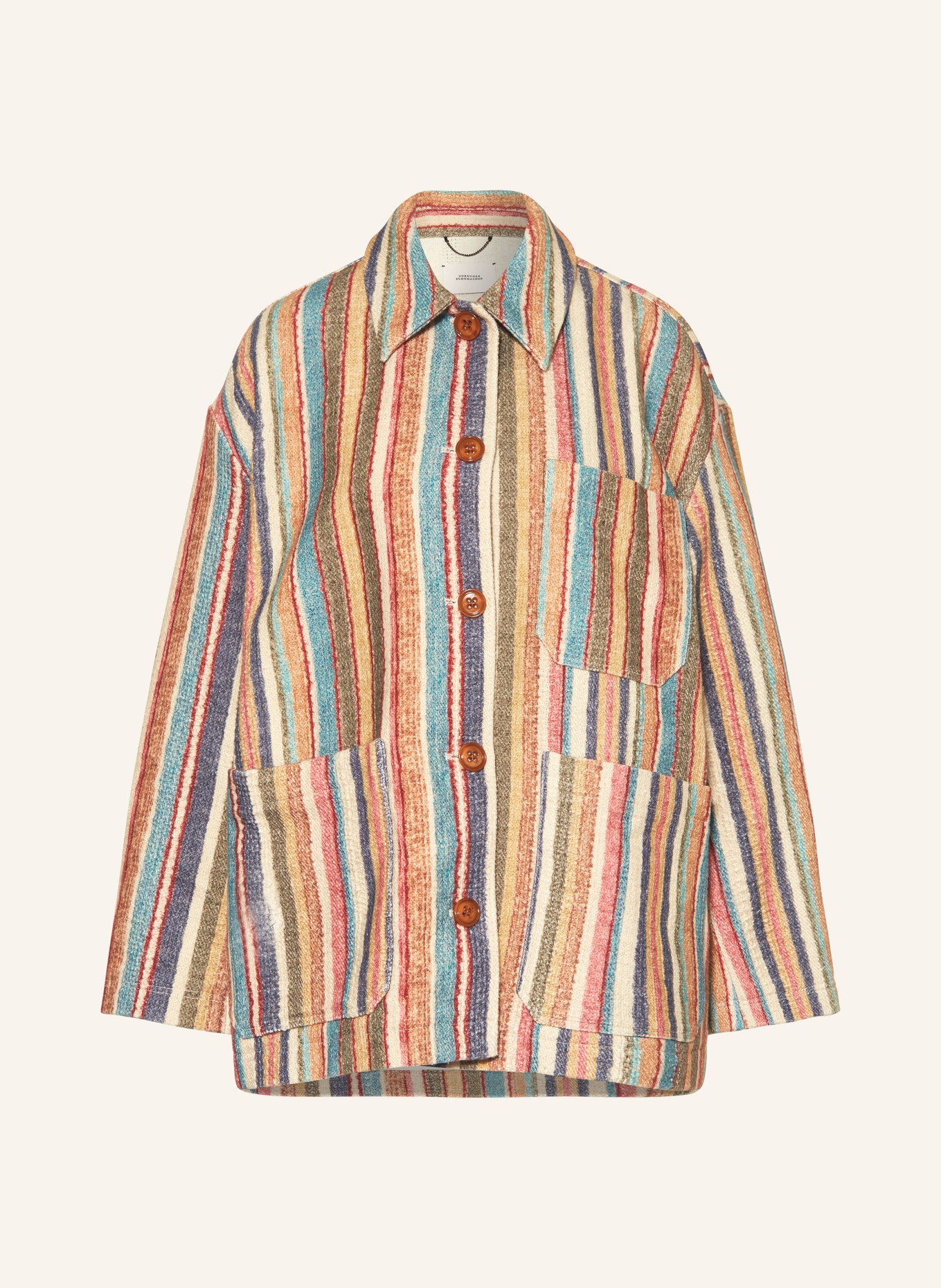 DOROTHEE SCHUMACHER Jacke STRIPED COMFORT JACKET: BLAU / GRÜN / BRAUN