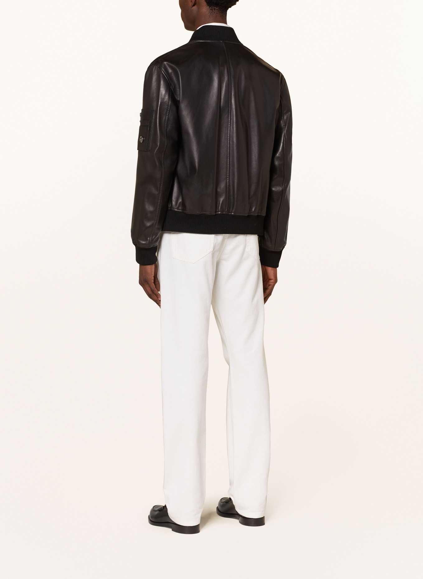 VERSACE Leather jacket, Color: BLACK (Image 3)