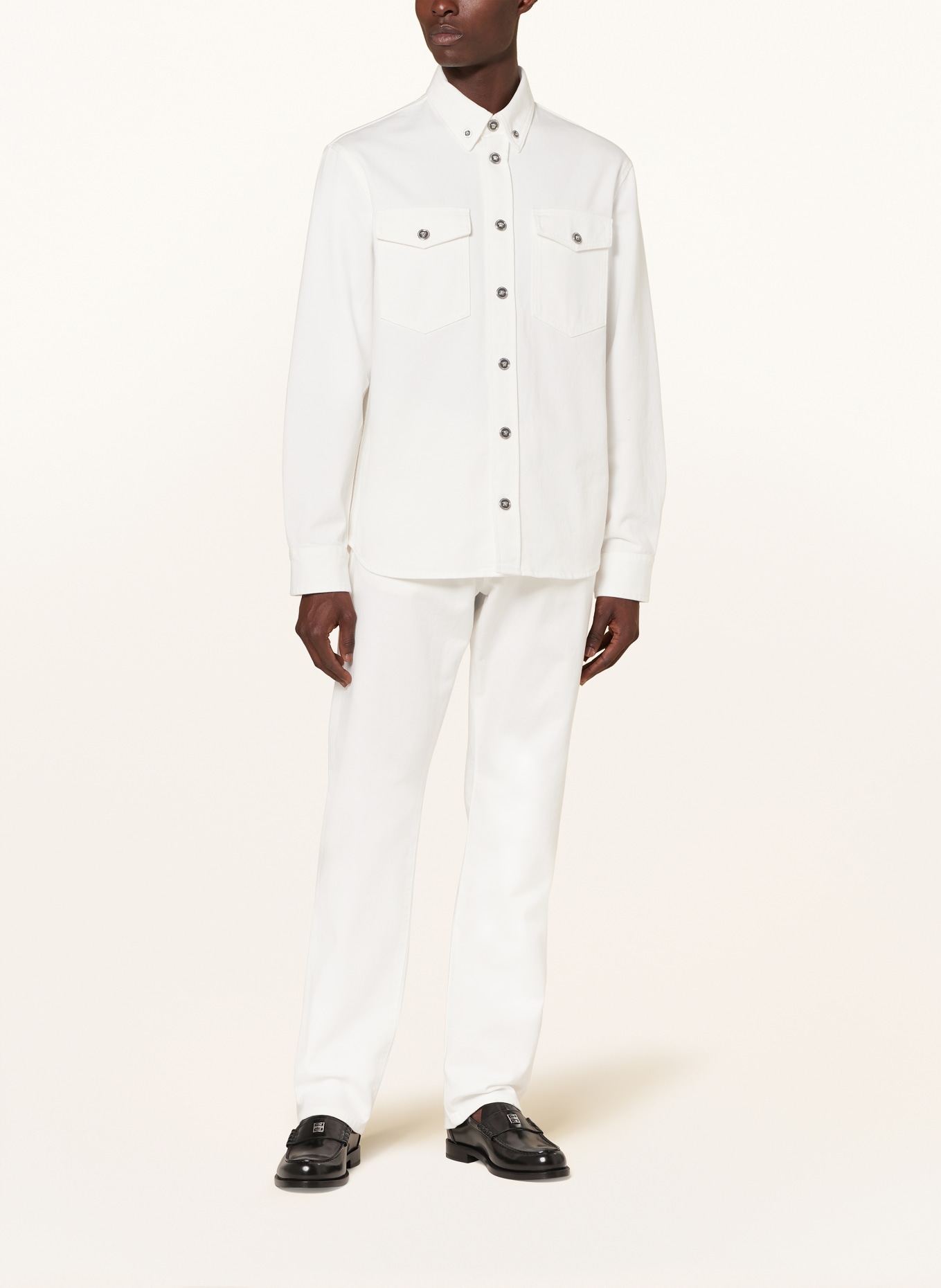 VERSACE Denim shirt, Color: WHITE (Image 2)