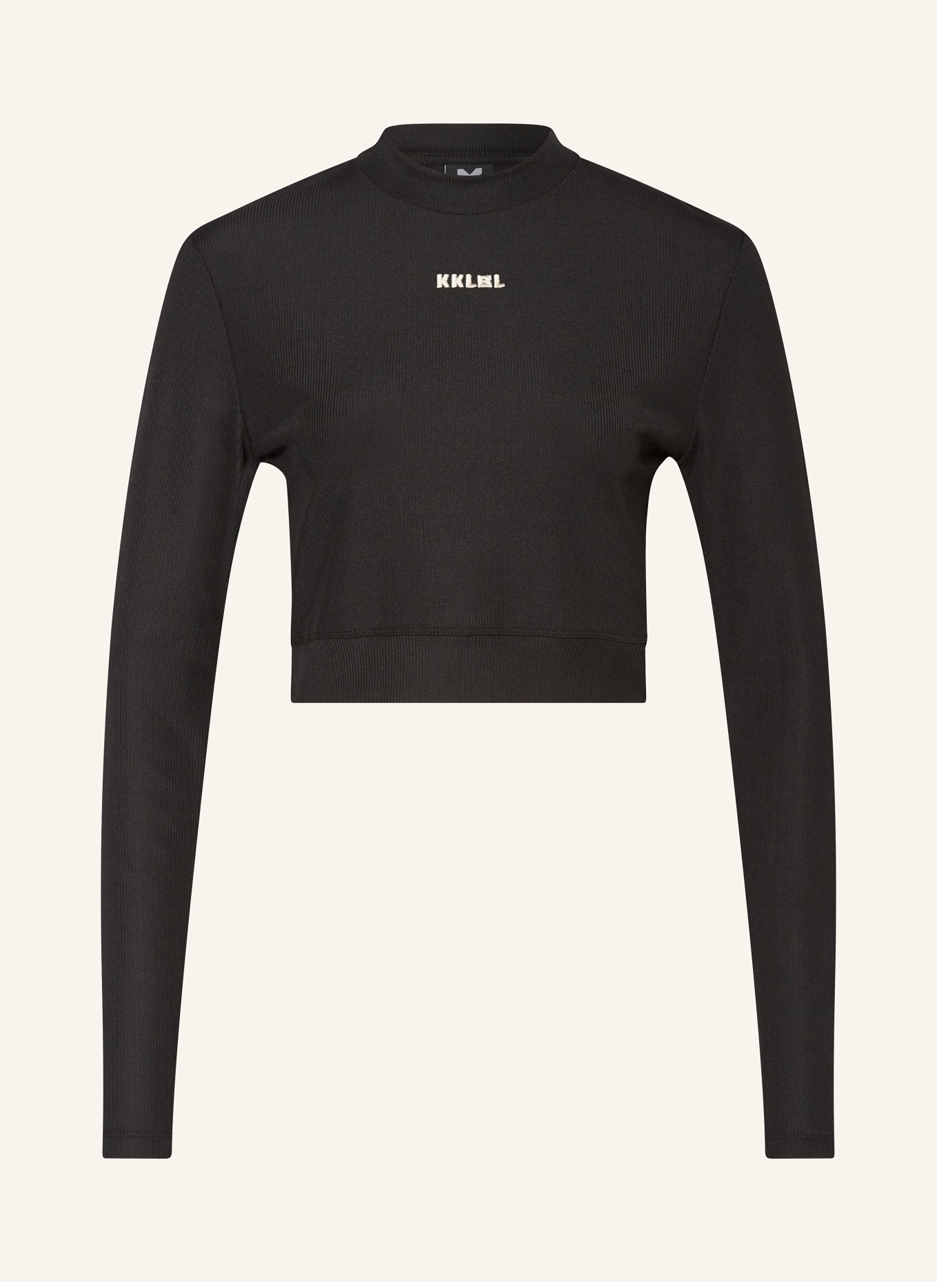 KARO KAUER Cropped long sleeve shirt, Color: BLACK (Image 1)