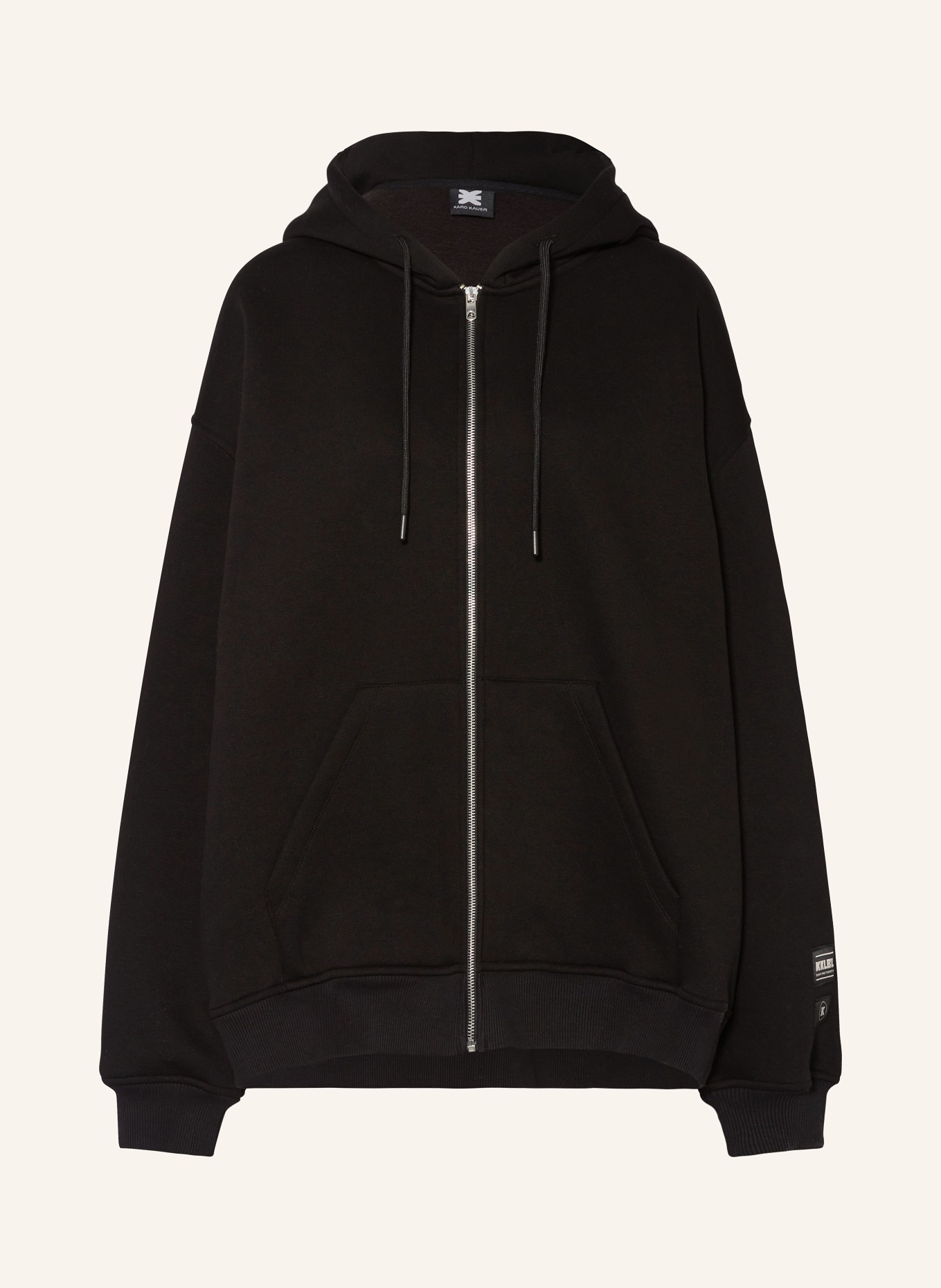 KARO KAUER Oversized sweat jacket, Color: BLACK (Image 1)