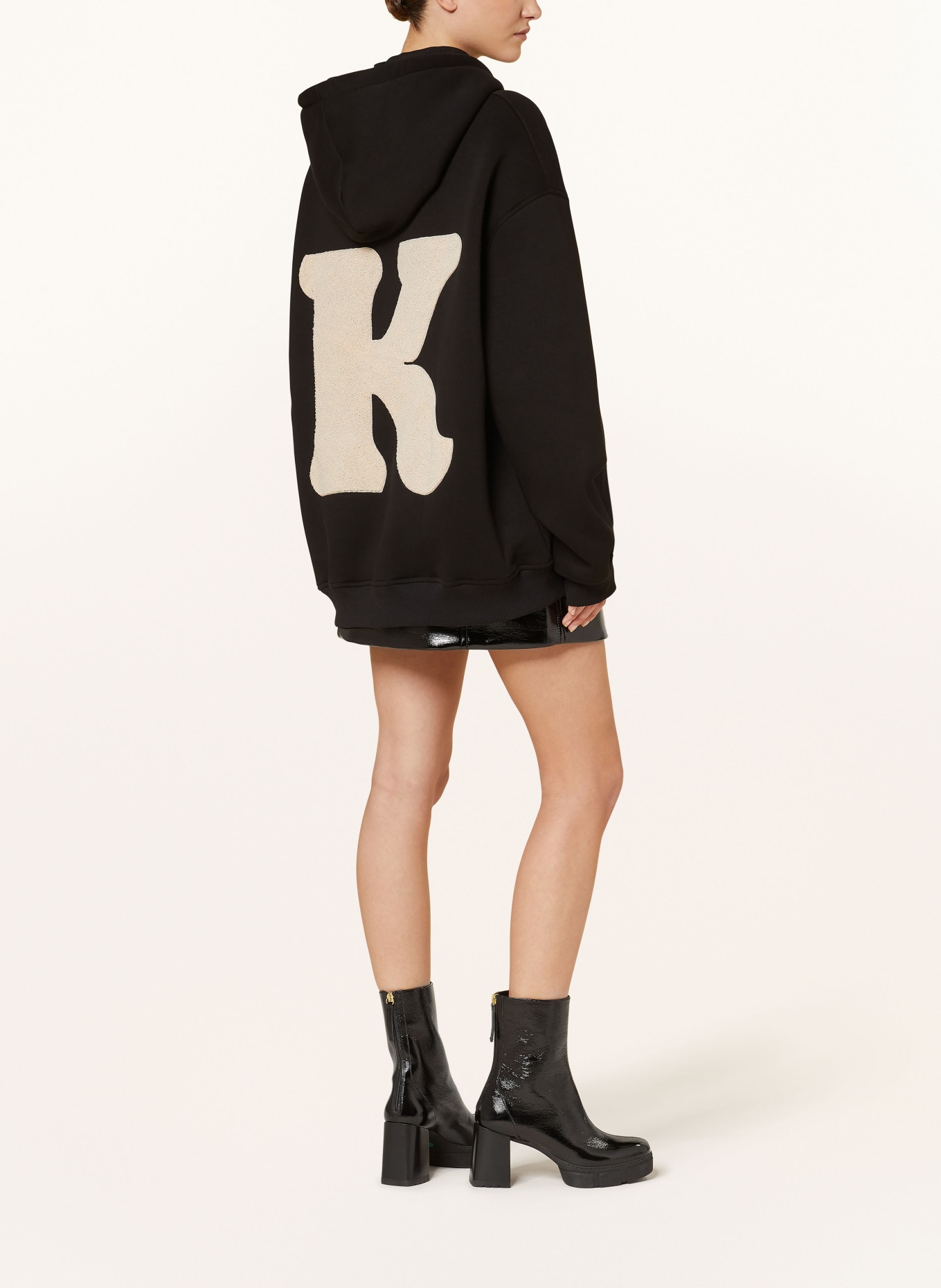 KARO KAUER Oversized sweat jacket, Color: BLACK (Image 2)