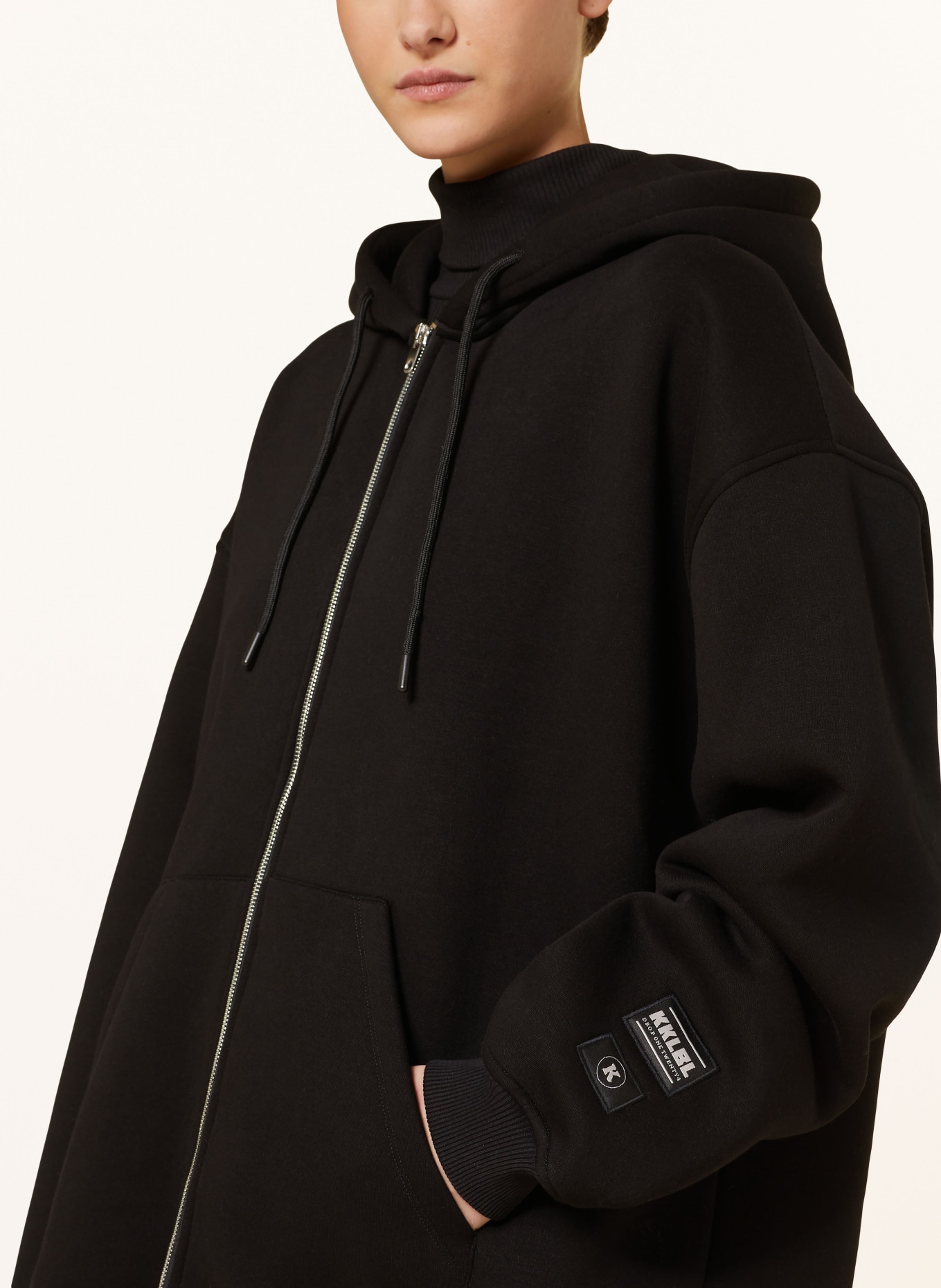 KARO KAUER Oversized sweat jacket, Color: BLACK (Image 5)