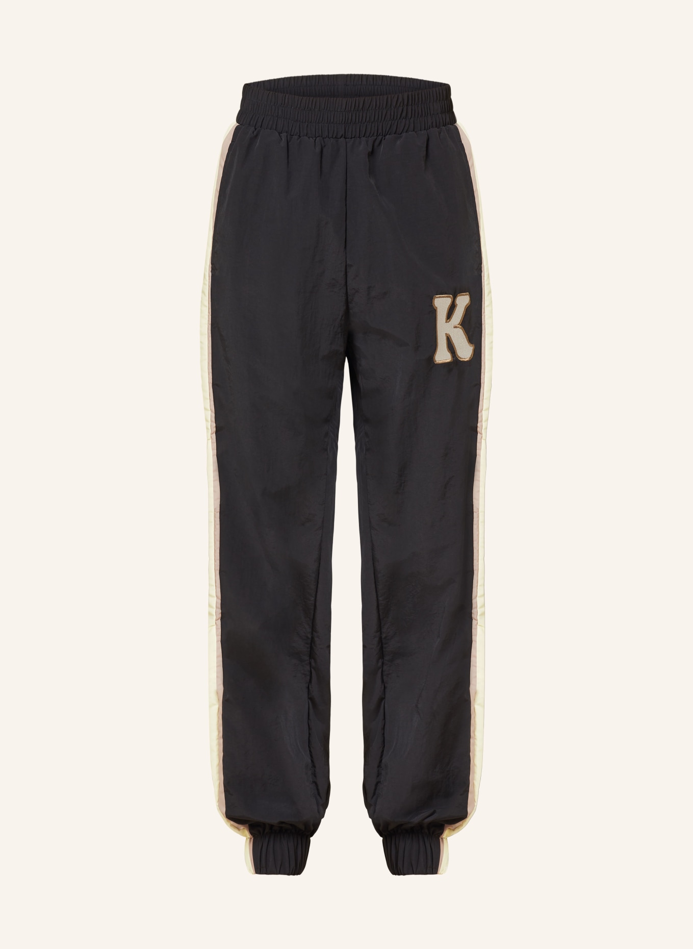 KARO KAUER Track pants, Color: BLACK/ BEIGE/ LIGHT YELLOW (Image 1)