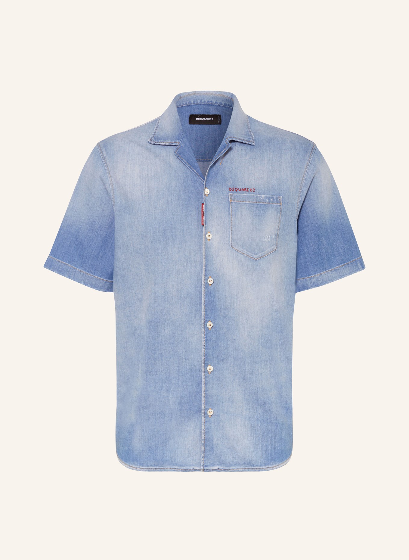 DSQUARED2 Koszula z klapami comfort fit z jeansu, Kolor: NIEBIESKI (Obrazek 1)