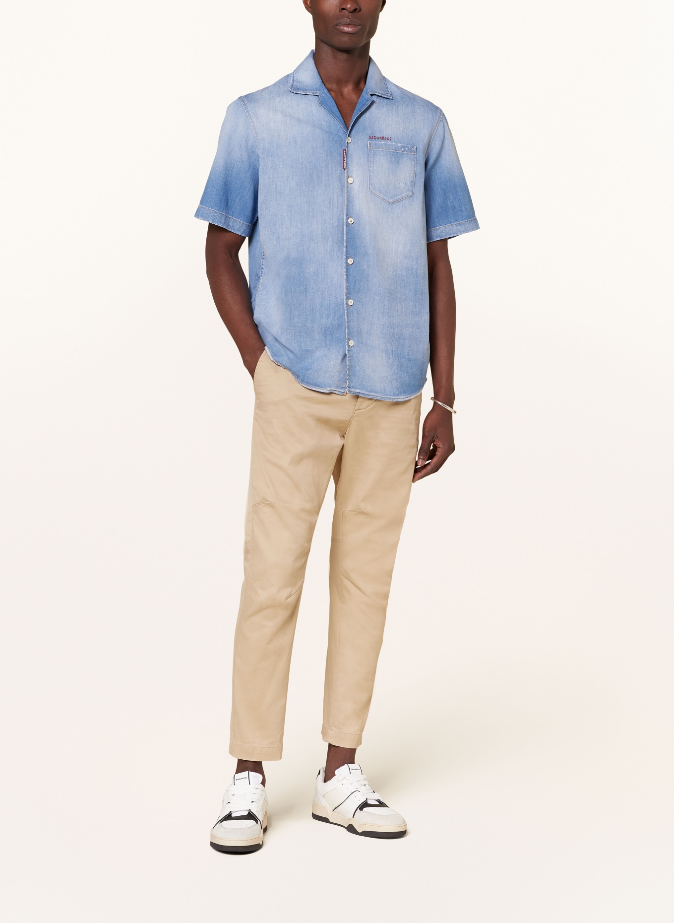 DSQUARED2 Koszula z klapami comfort fit z jeansu, Kolor: NIEBIESKI (Obrazek 2)