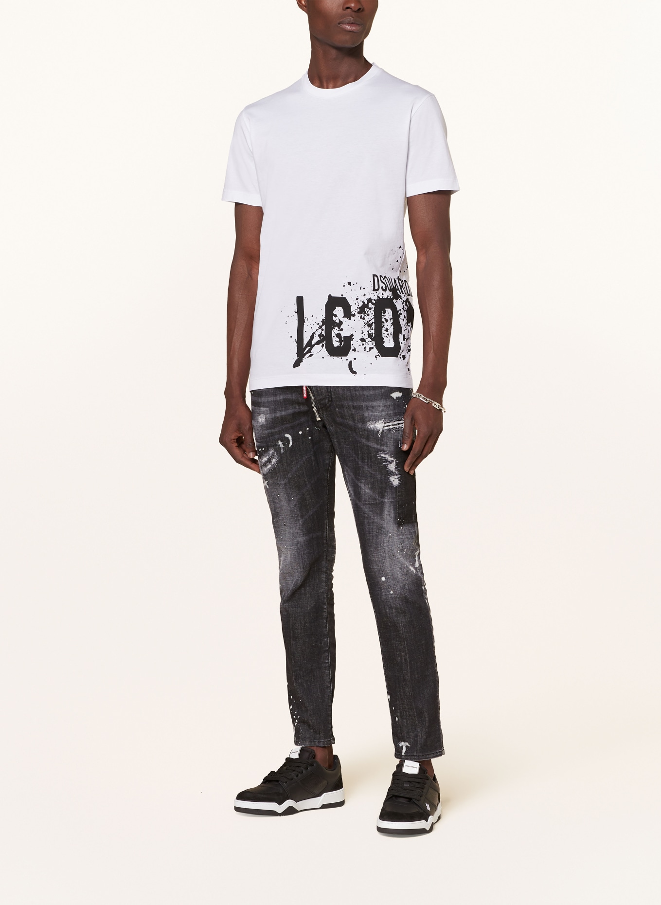 DSQUARED2 T-shirt ICON, Color: WHITE/ BLACK (Image 2)